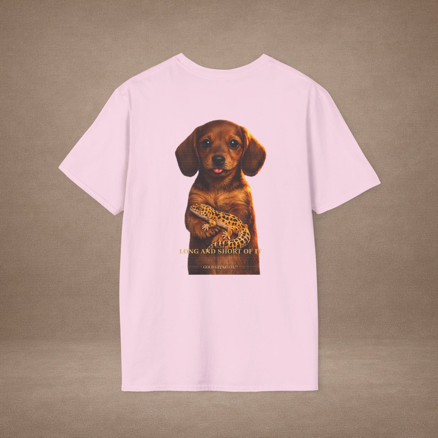 Dachshund — Long And Short Of It — cinematic photoreal portraits of beloved dog breeds paired w. Gold Gecko Co. Puppies & Geckos collection.