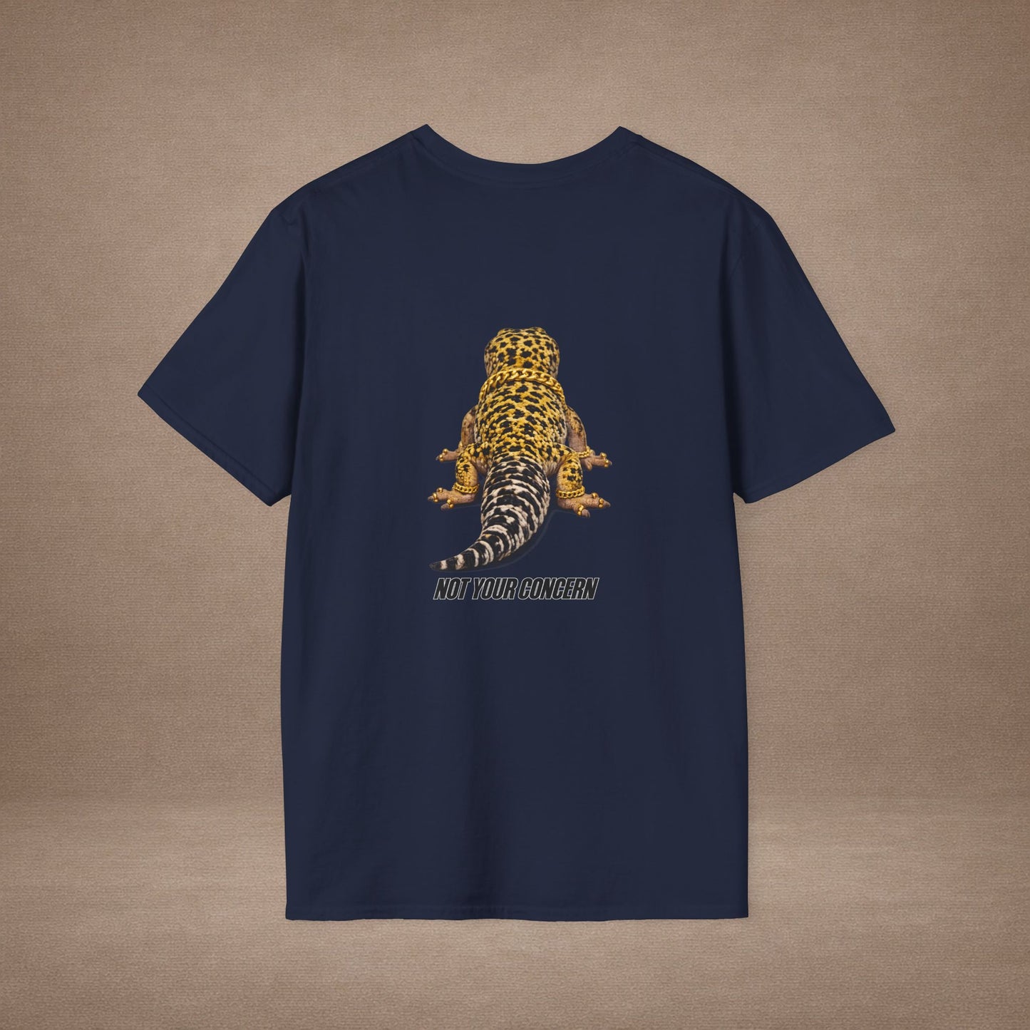 DESIGN #4- bl - Not Your Concern — Leopard Gecko Tee black lettering