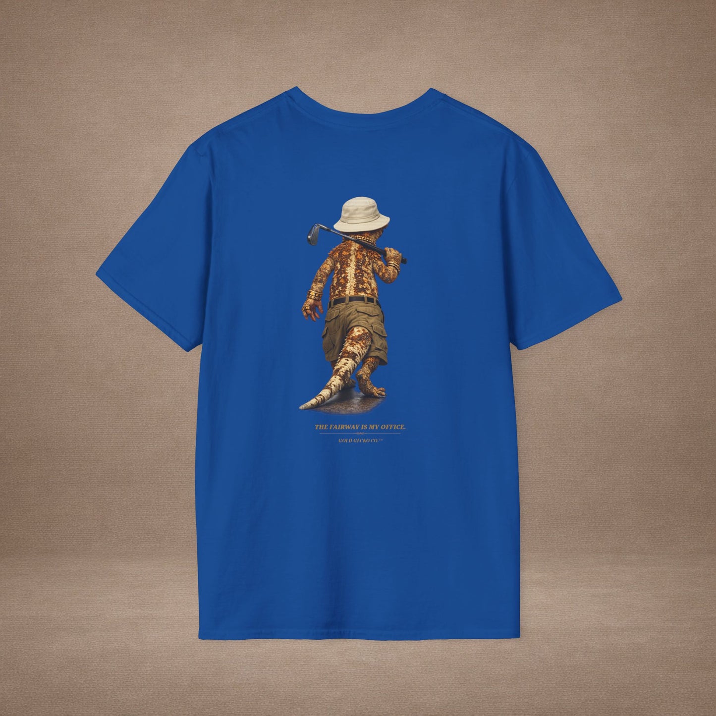 DESIGN #03-2-1 - Golf Dad (Crested - Golf Hat, Tan Shorts, Club, Grass)
