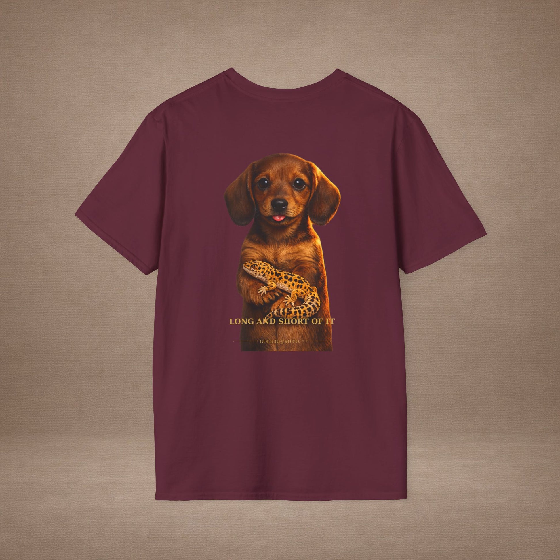 Dachshund — Long And Short Of It — cinematic photoreal portraits of beloved dog breeds paired w. Gold Gecko Co. Puppies & Geckos collection.