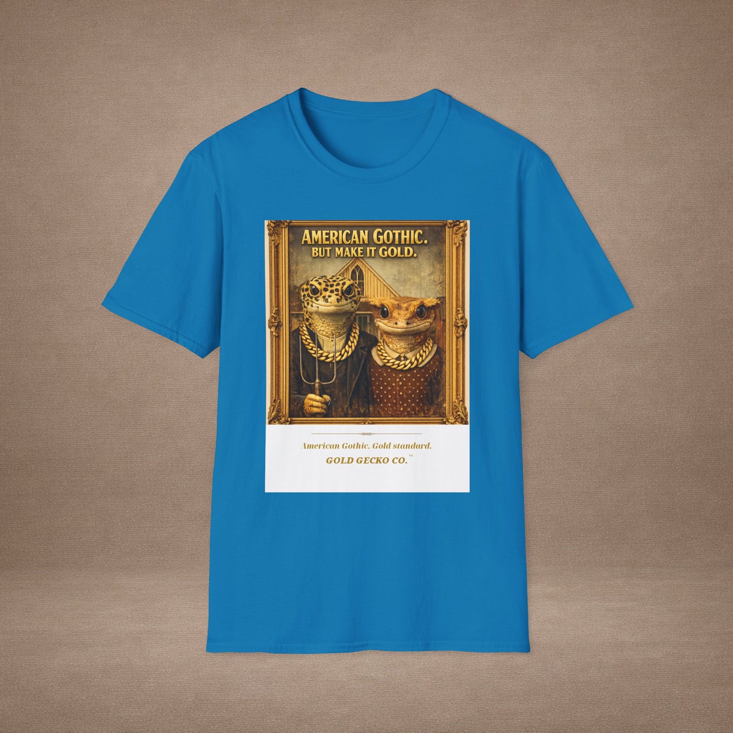 Design #col19-2 American Gothic Gecko — Fine Art Tee