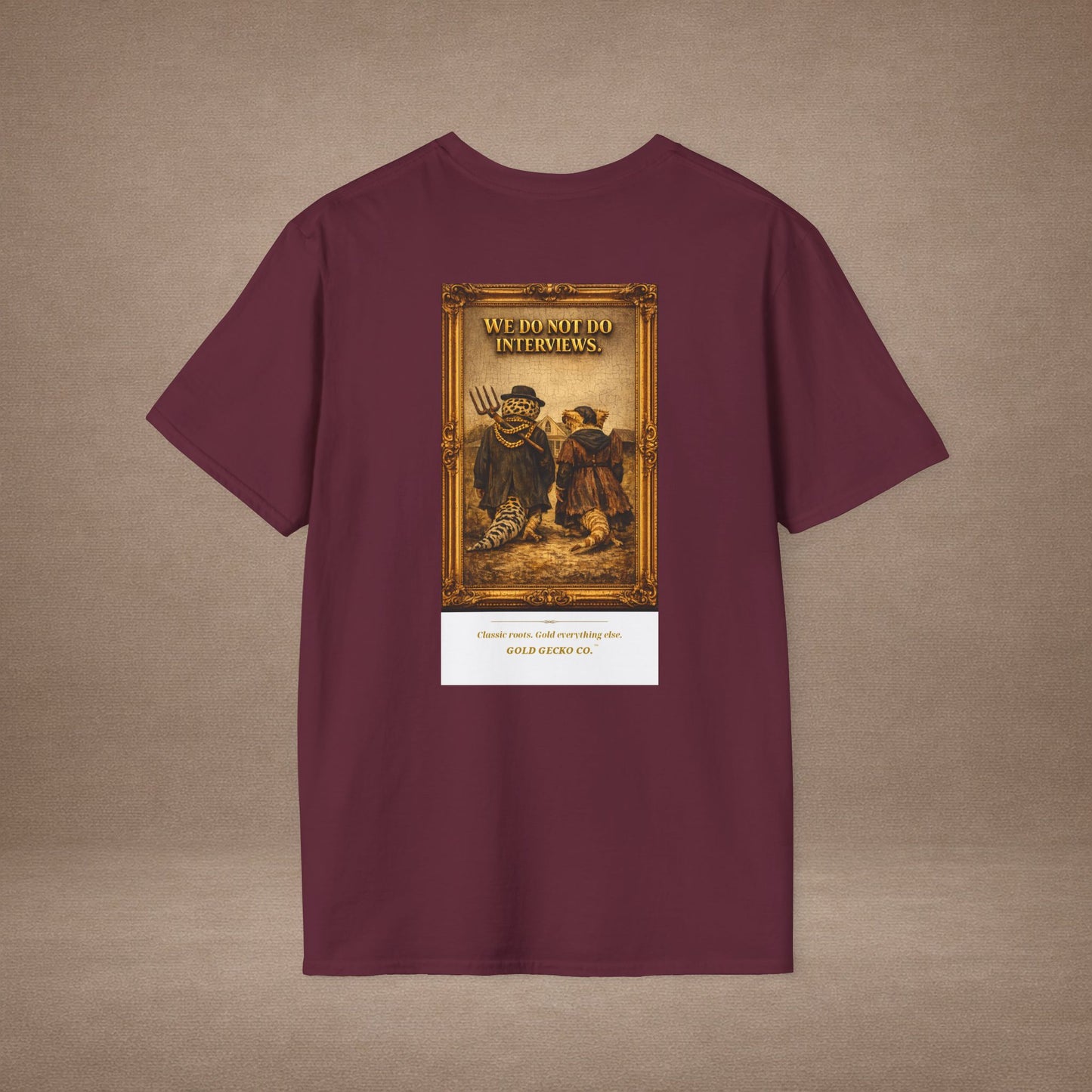 Design #col19-2 American Gothic Gecko — Fine Art Tee