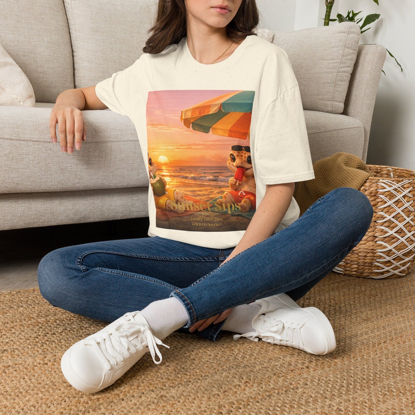 Col1404-04-V2-TS-Gildan64000-SunsetSips-Realistic-GoldGeckoCo