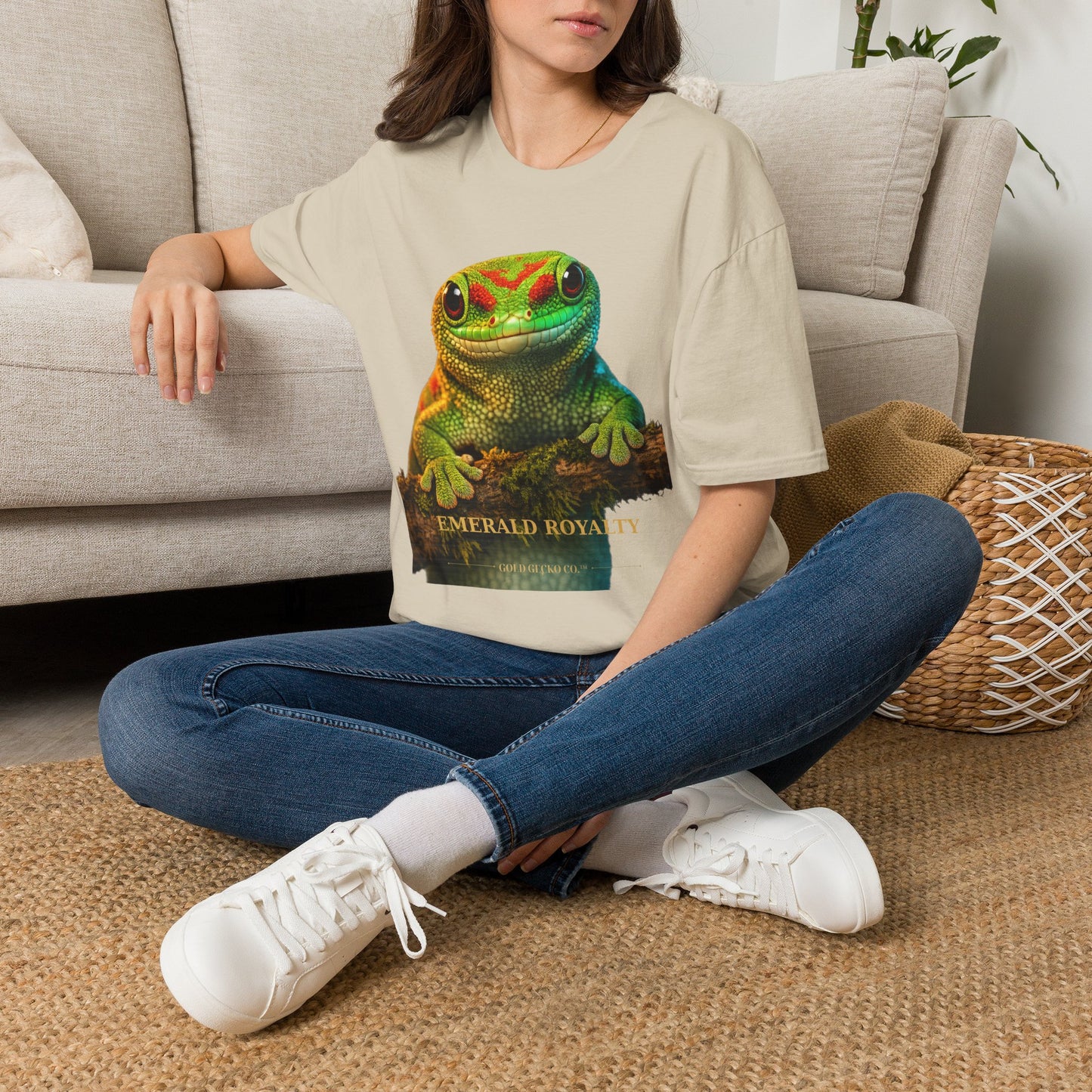 Day Gecko — Emerald Royalty — photoreal reptile portraits — the ultimate herp appreciation. Gold Gecko Co. Reptile Roll Call collection.