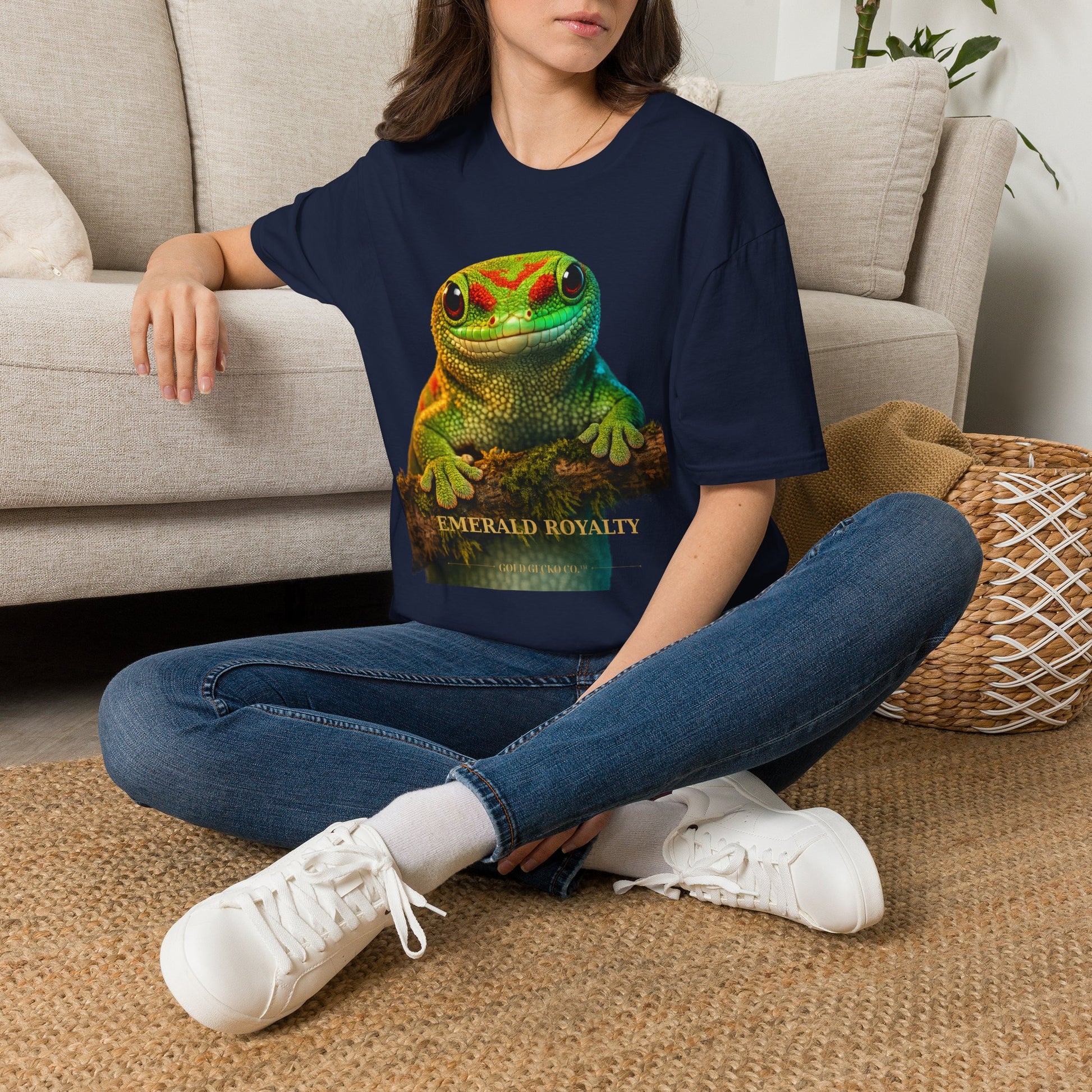 Day Gecko — Emerald Royalty — photoreal reptile portraits — the ultimate herp appreciation. Gold Gecko Co. Reptile Roll Call collection.