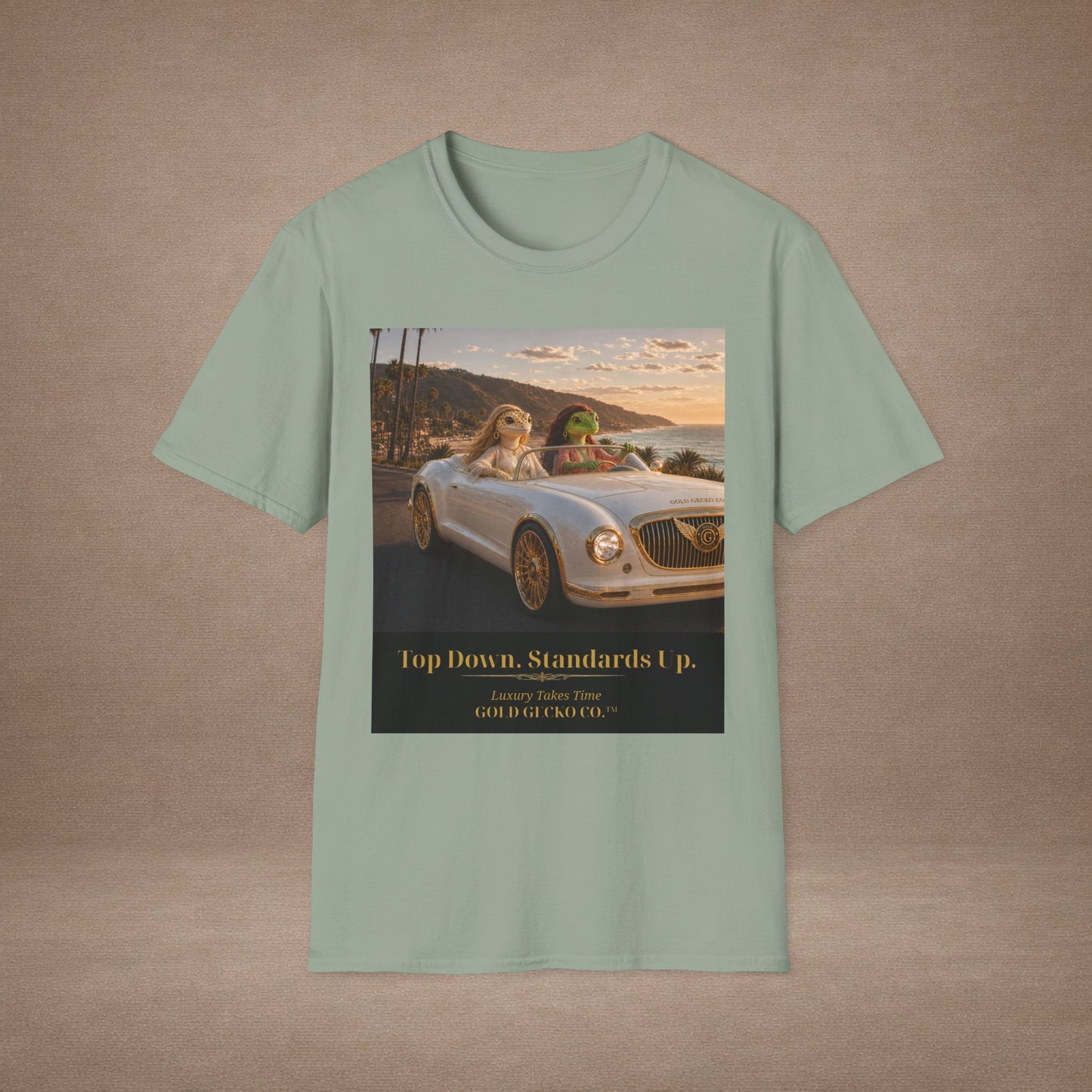 Col1142-05-V5-TS-Gildan64000-TopDownStandardsUp-RollsConvertible-MultiGecko-Realistic-GoldGeckoCo