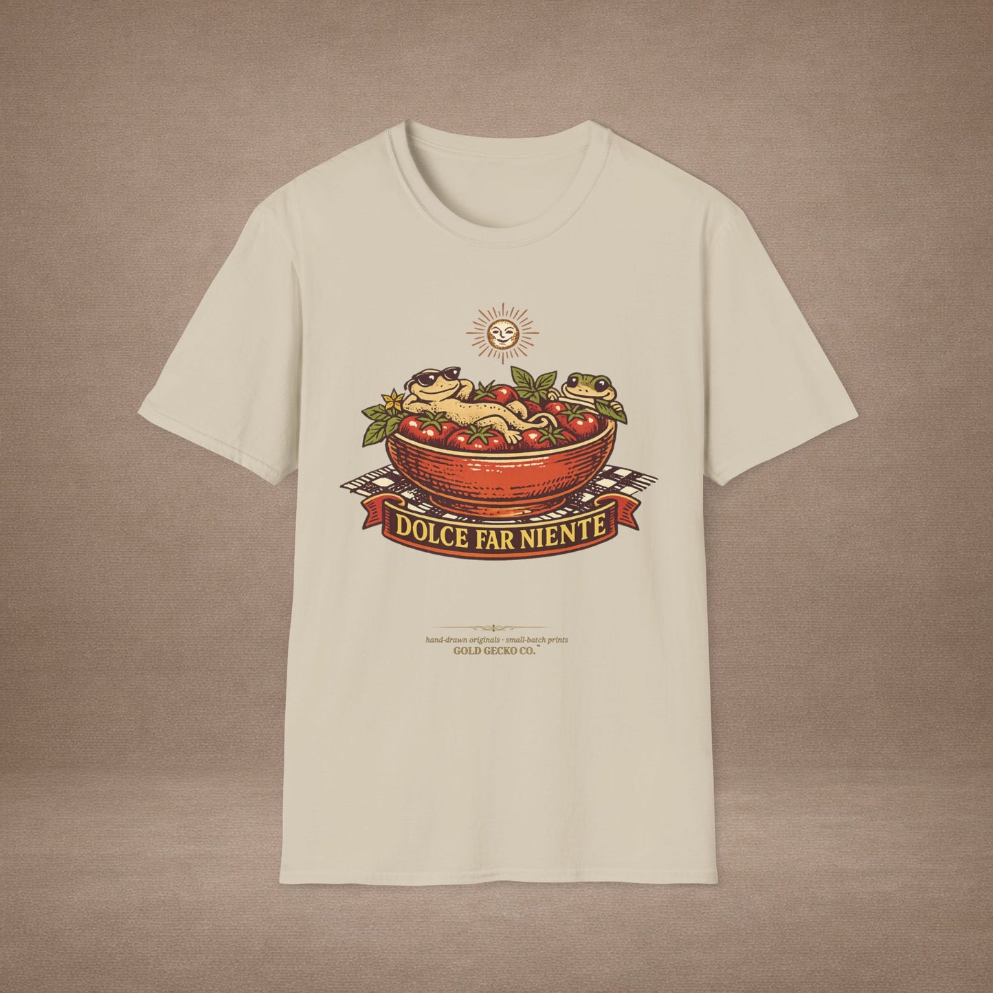 Pomodoro Dolce Italian tomato & basil graphic t-shirt — Gold Gecko Co.
