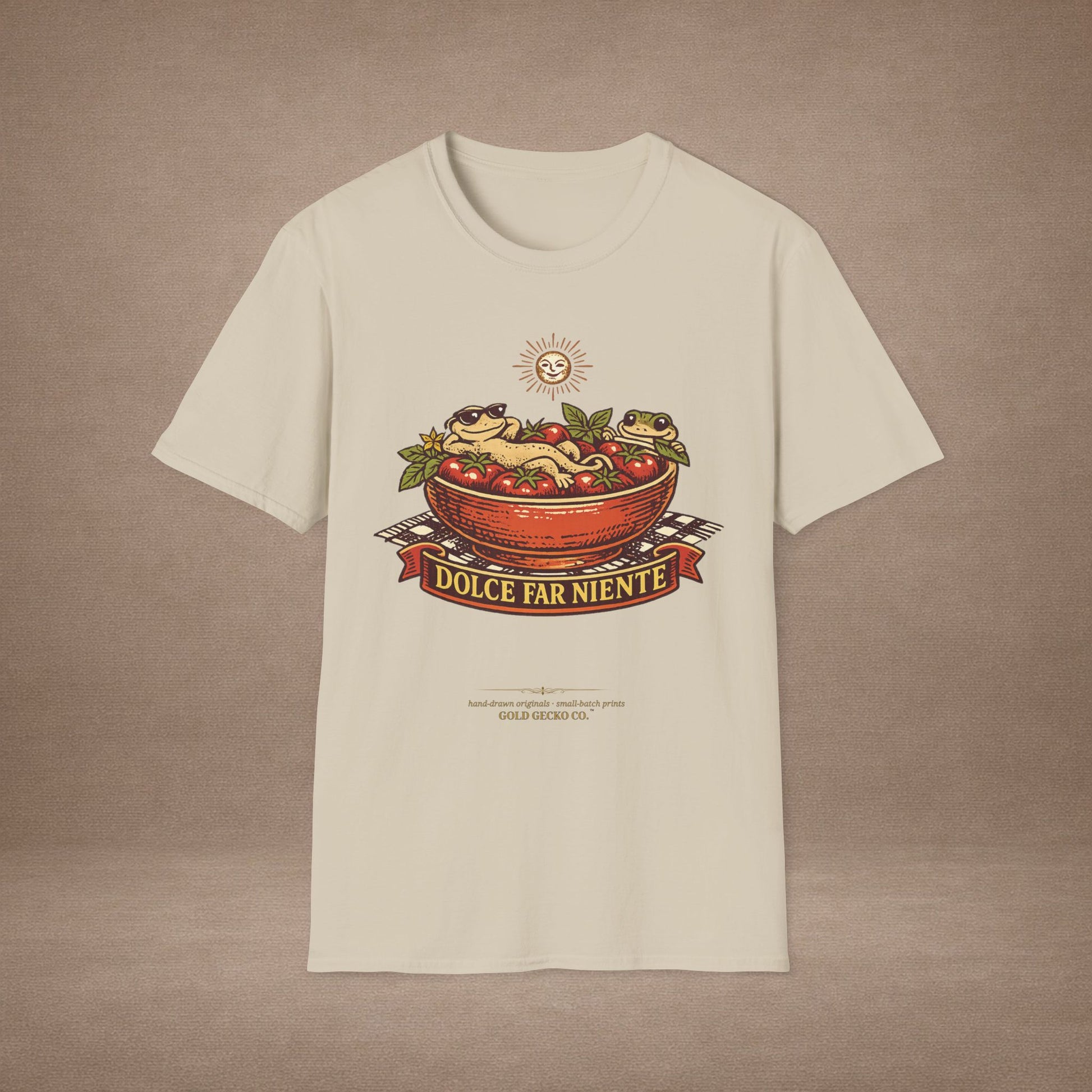 Pomodoro Dolce Italian tomato & basil graphic t-shirt — Gold Gecko Co.