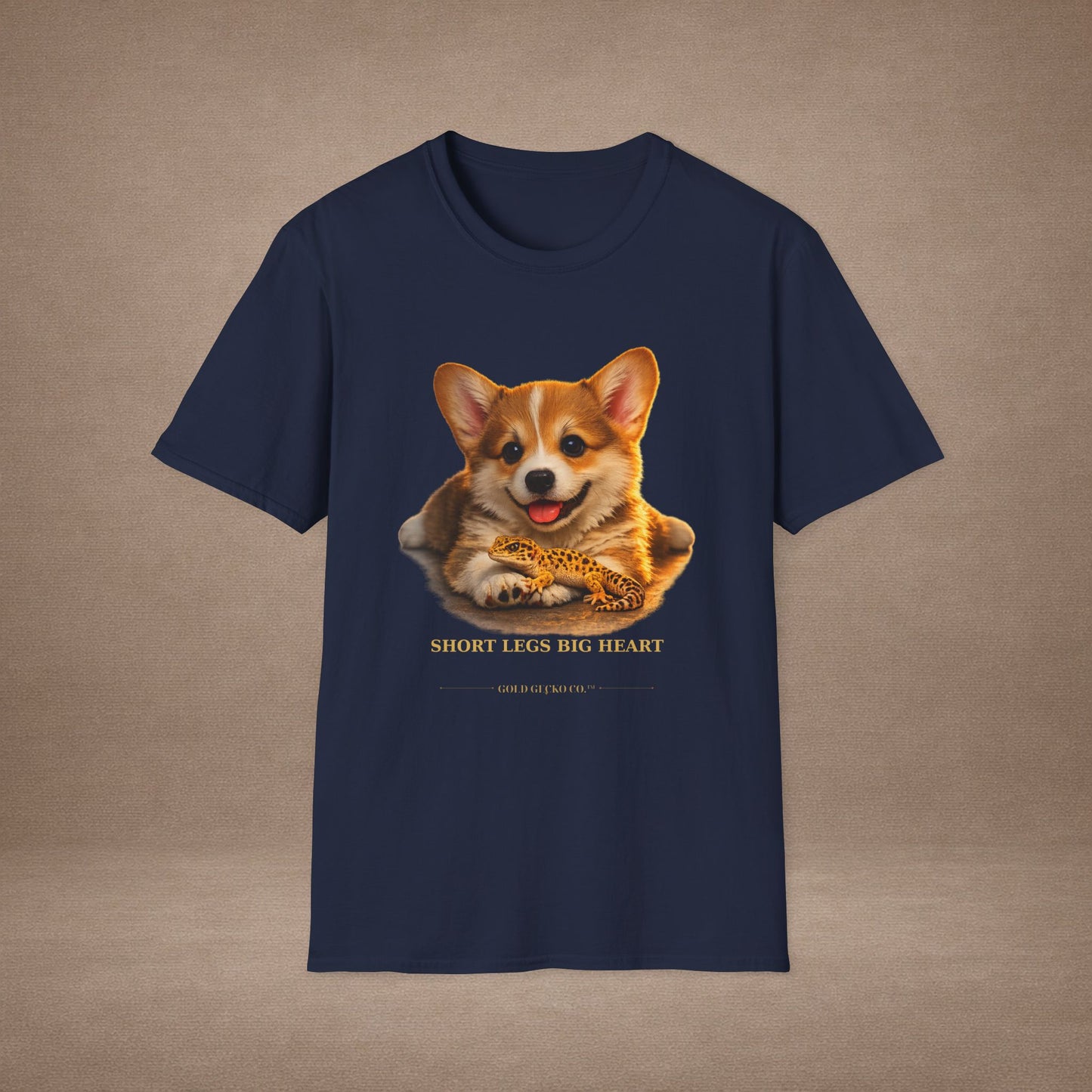 Corgi — Short Legs Big Heart — cinematic photoreal portraits of beloved dog breeds paired w. Gold Gecko Co. Puppies & Geckos collection.