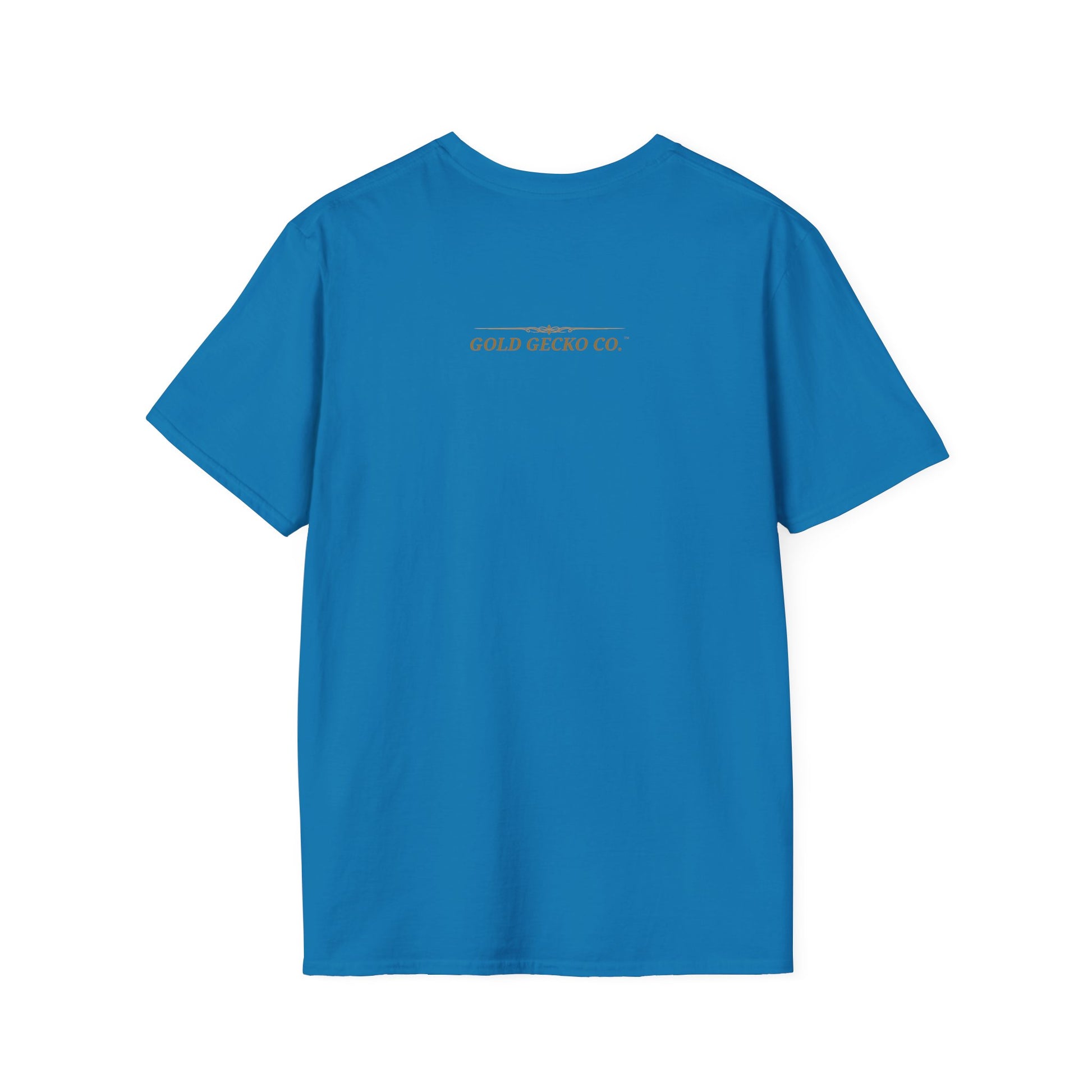 Turquoise Chameleon single-line art with turquoise gem eye — Gold Gecko Co. Line & Gold collection (Dark)