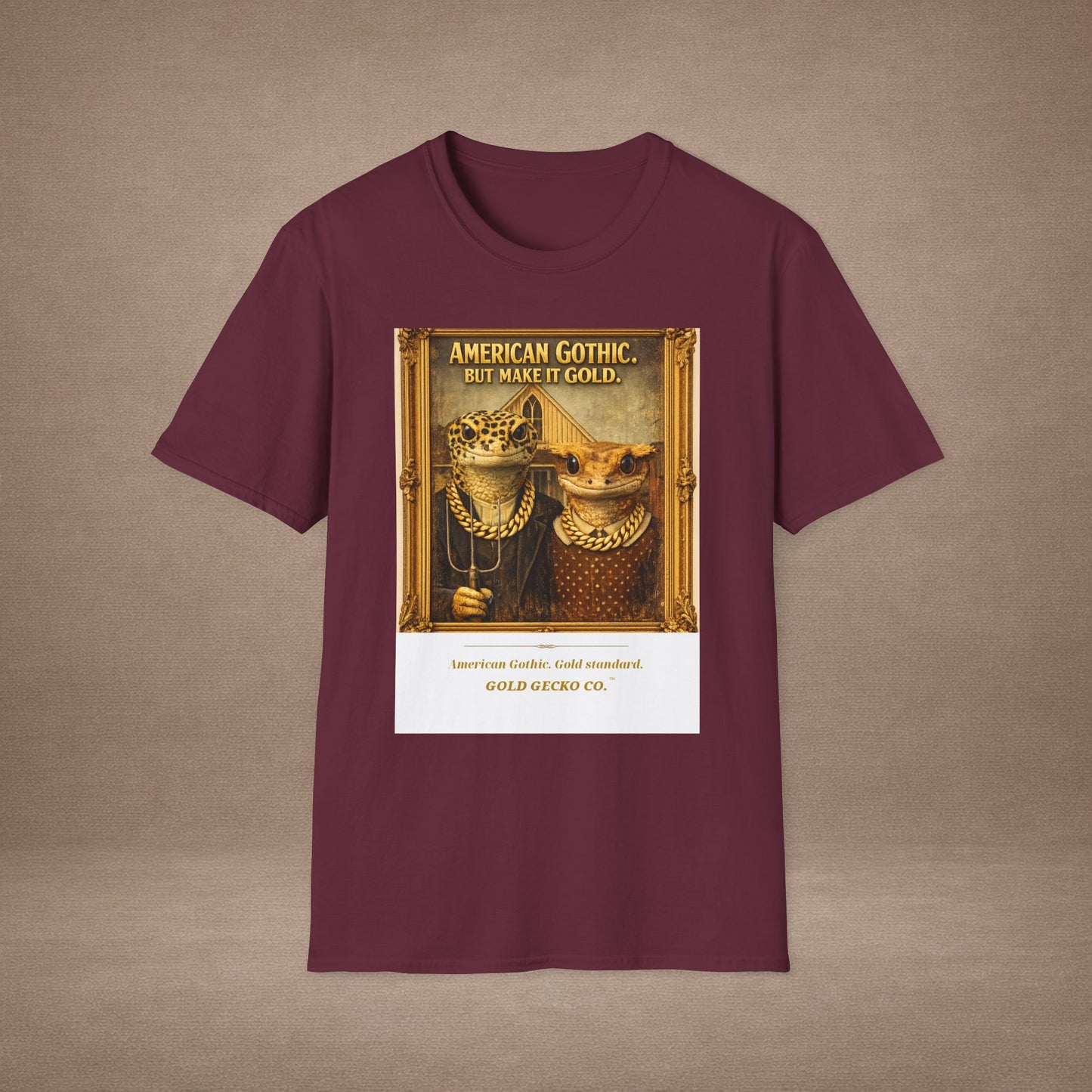 Design #col19-2 American Gothic Gecko — Fine Art Tee