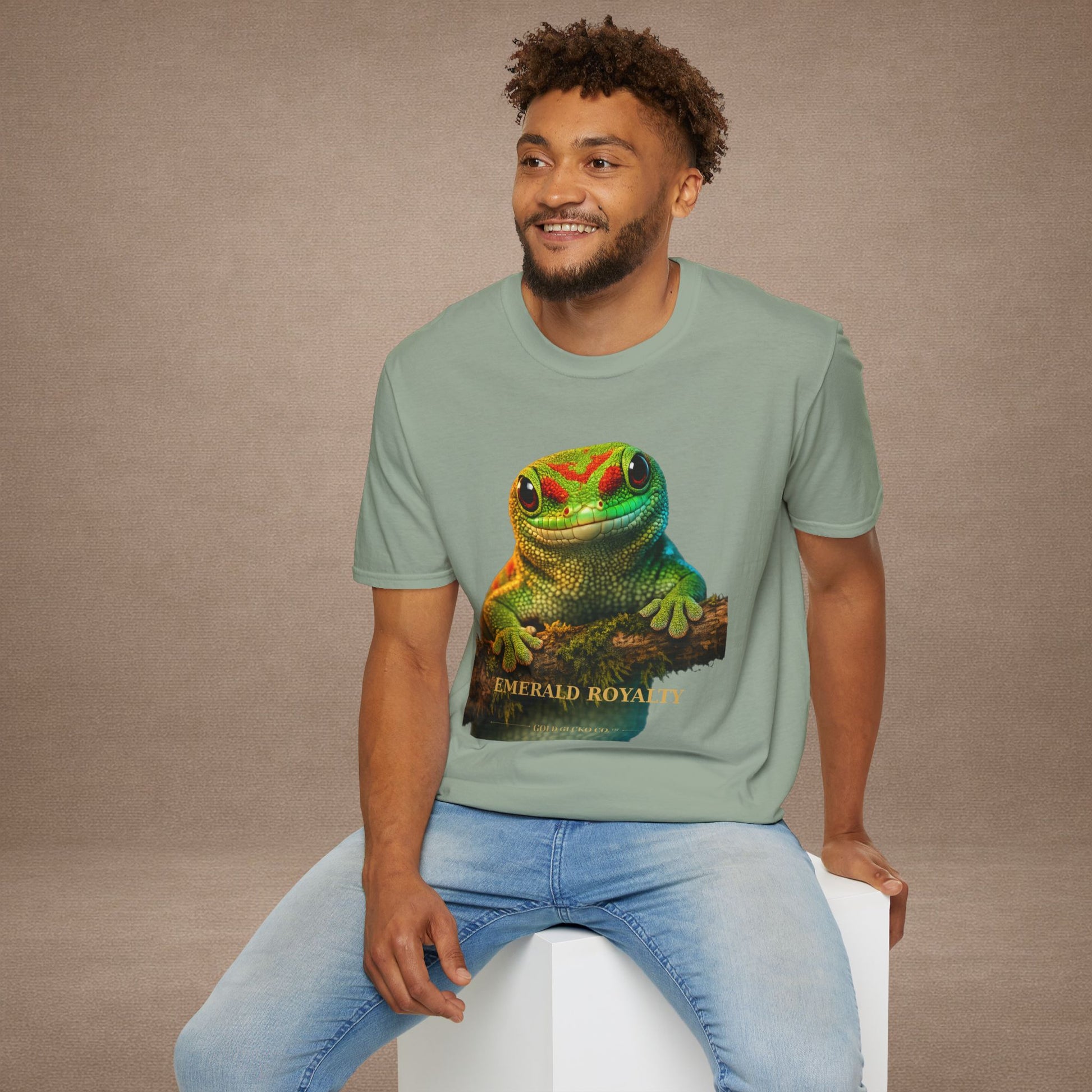 Day Gecko — Emerald Royalty — photoreal reptile portraits — the ultimate herp appreciation. Gold Gecko Co. Reptile Roll Call collection.