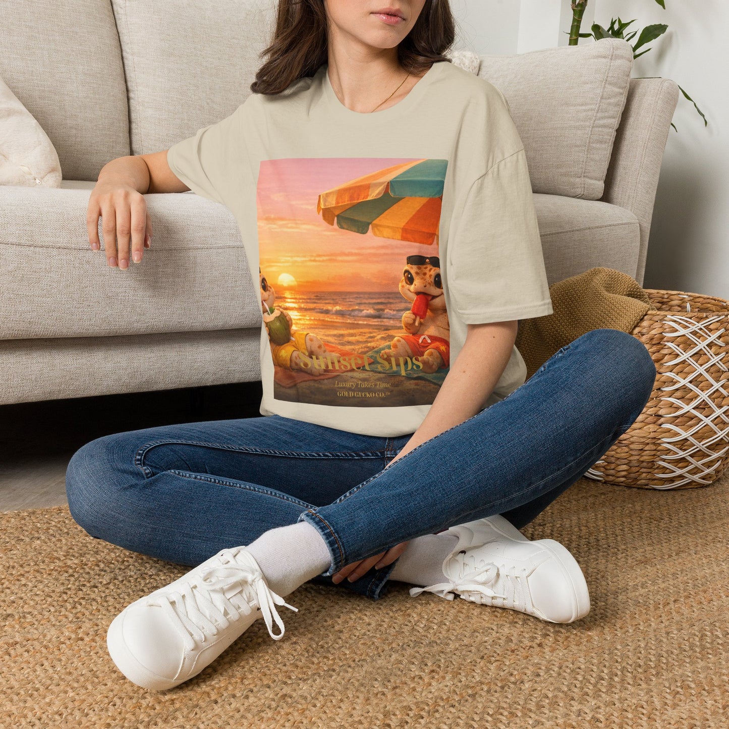 Col1404-04-V2-TS-Gildan64000-SunsetSips-Realistic-GoldGeckoCo