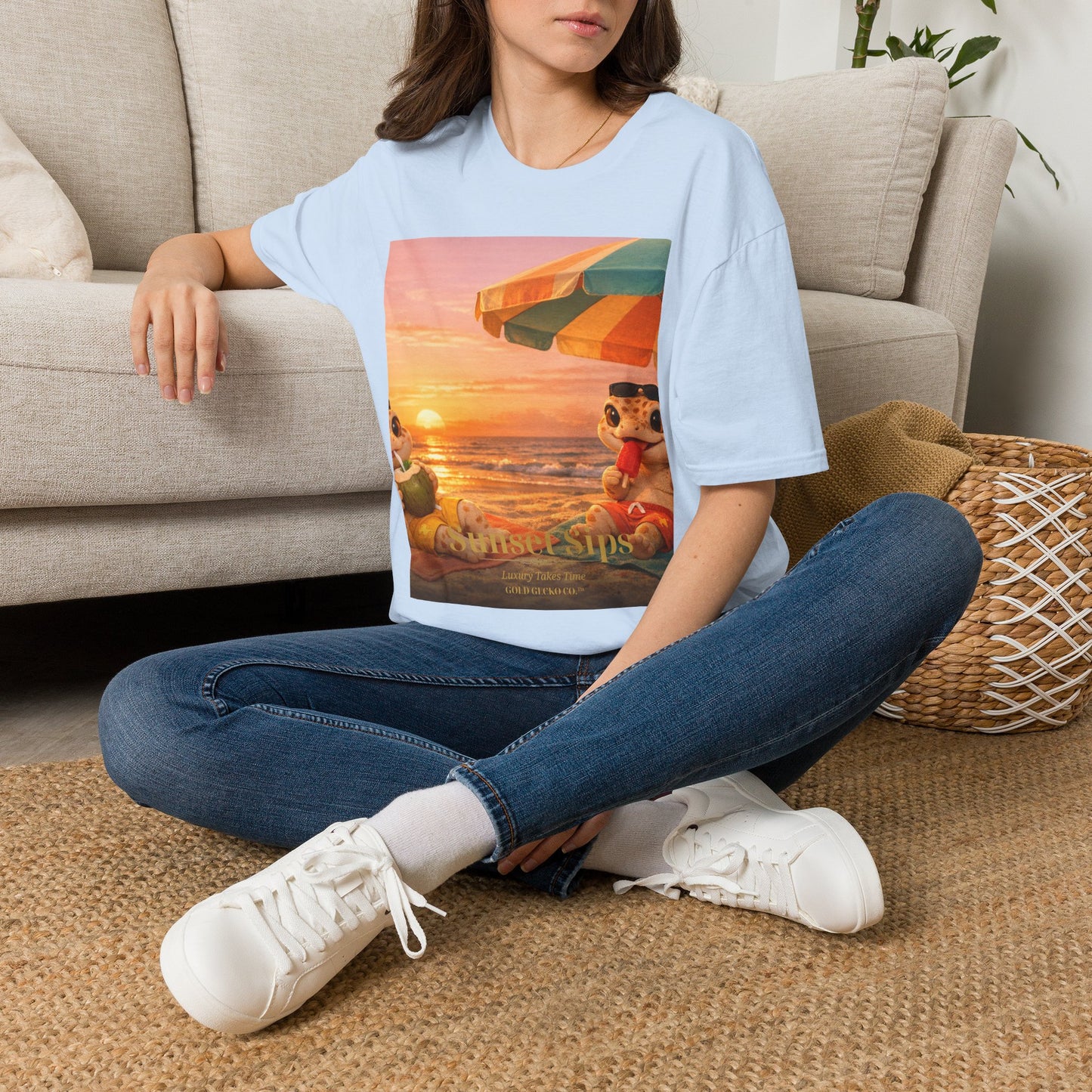 Col1404-04-V2-TS-Gildan64000-SunsetSips-Realistic-GoldGeckoCo