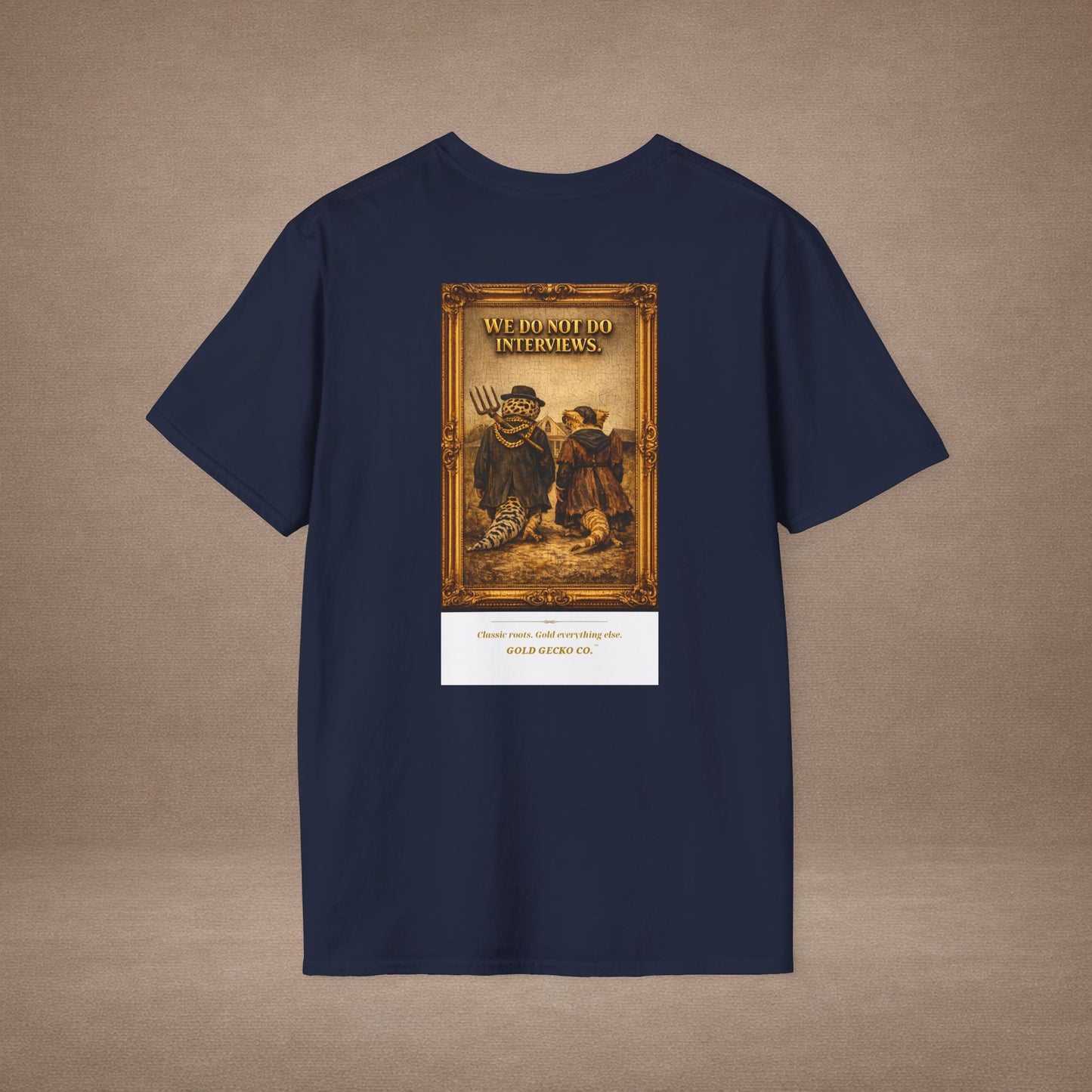 Design #col19-2 American Gothic Gecko — Fine Art Tee