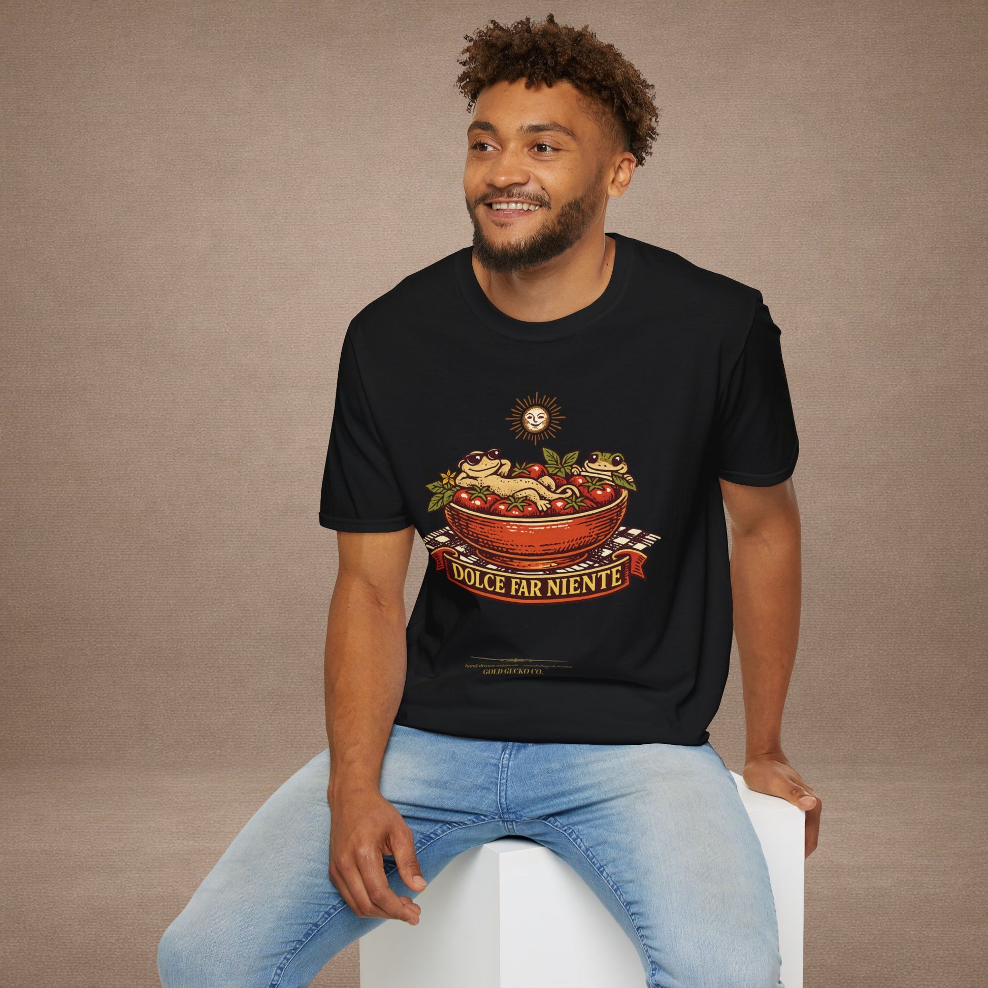 Pomodoro Dolce Italian tomato & basil graphic t-shirt — Gold Gecko Co.