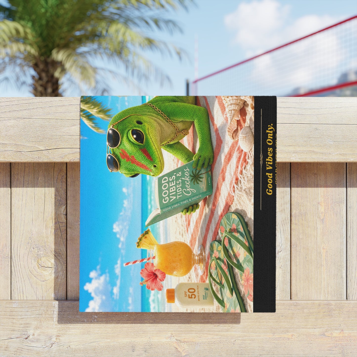 Col2001-3-V1-BT-PrimaPrint-GoodVibesOnly-BeachReading-DayGecko-Illustrated-GoldGeckoCo