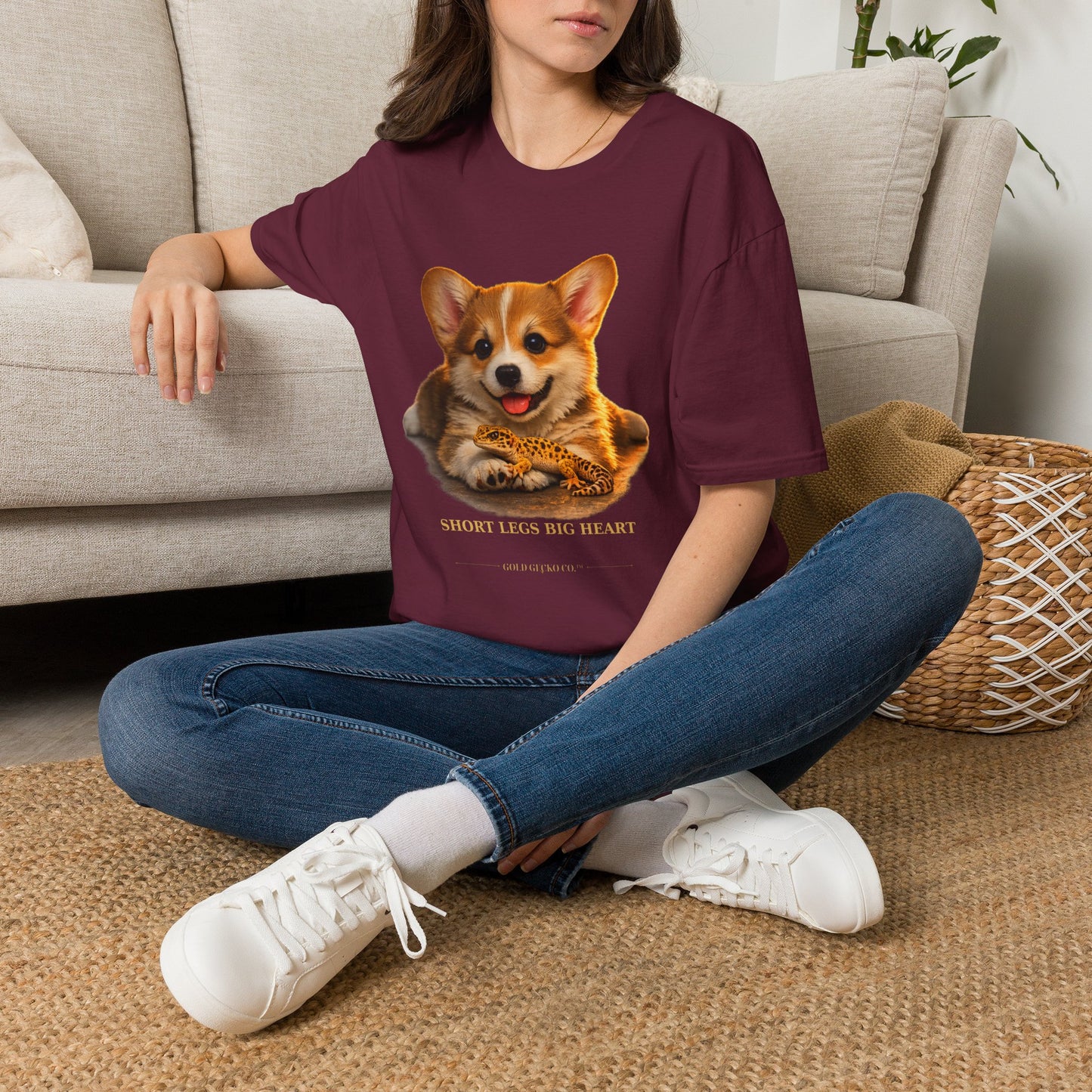 Corgi — Short Legs Big Heart — cinematic photoreal portraits of beloved dog breeds paired w. Gold Gecko Co. Puppies & Geckos collection.