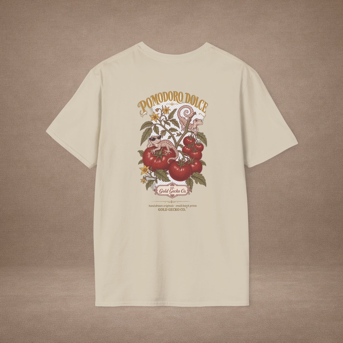 Pomodoro Dolce Italian tomato & basil graphic t-shirt — Gold Gecko Co.
