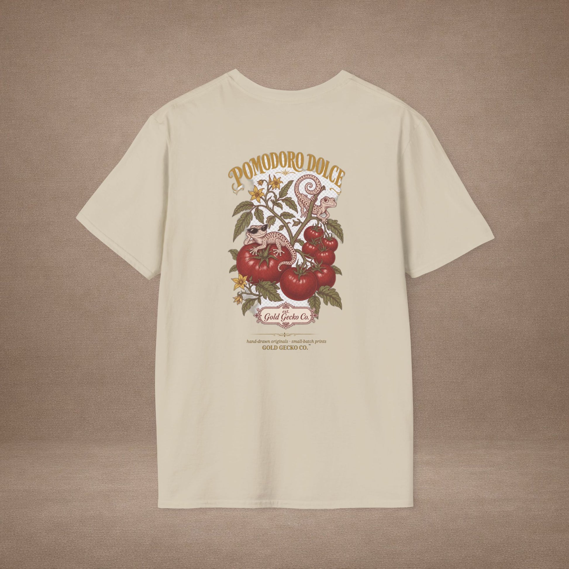 Pomodoro Dolce Italian tomato & basil graphic t-shirt — Gold Gecko Co.
