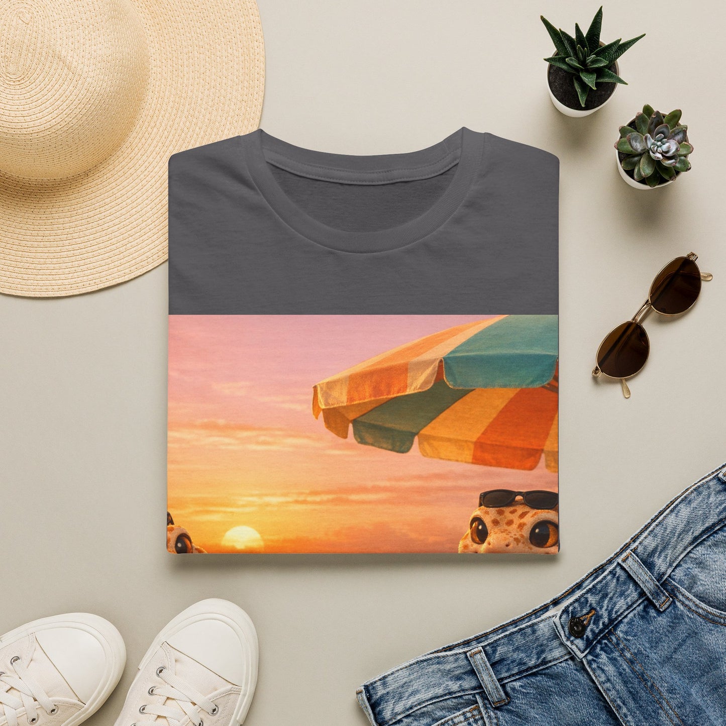 Col1404-04-V2-TS-Gildan64000-SunsetSips-Realistic-GoldGeckoCo