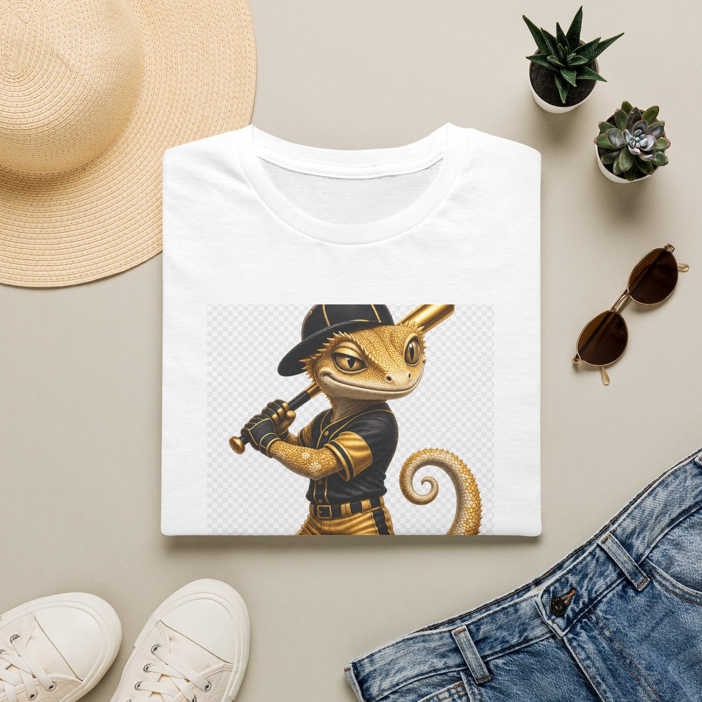 Gold Gecko Co. | Batting .1000 on Drip | Baseball Gecko Tee