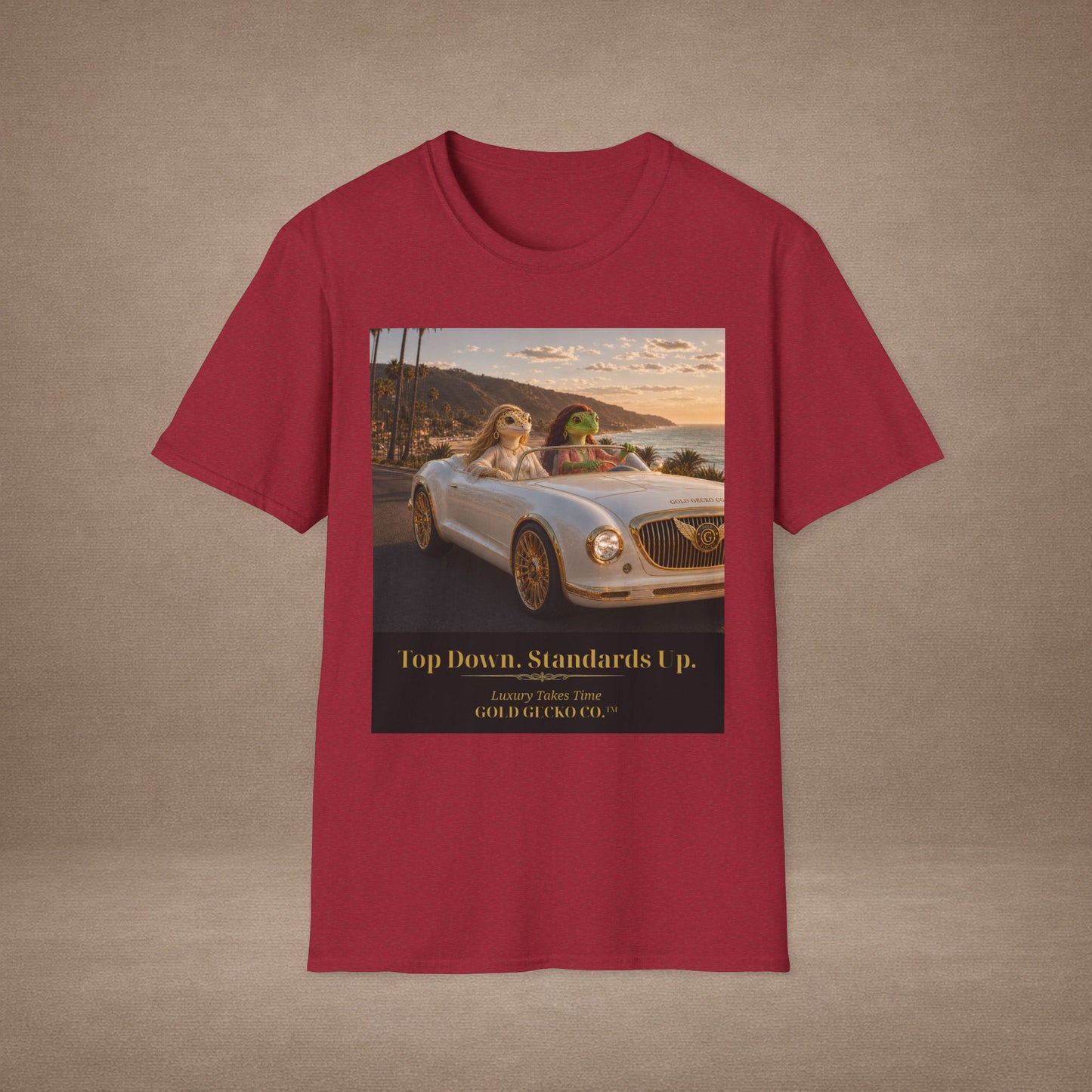 Col1142-05-V5-TS-Gildan64000-TopDownStandardsUp-RollsConvertible-MultiGecko-Realistic-GoldGeckoCo