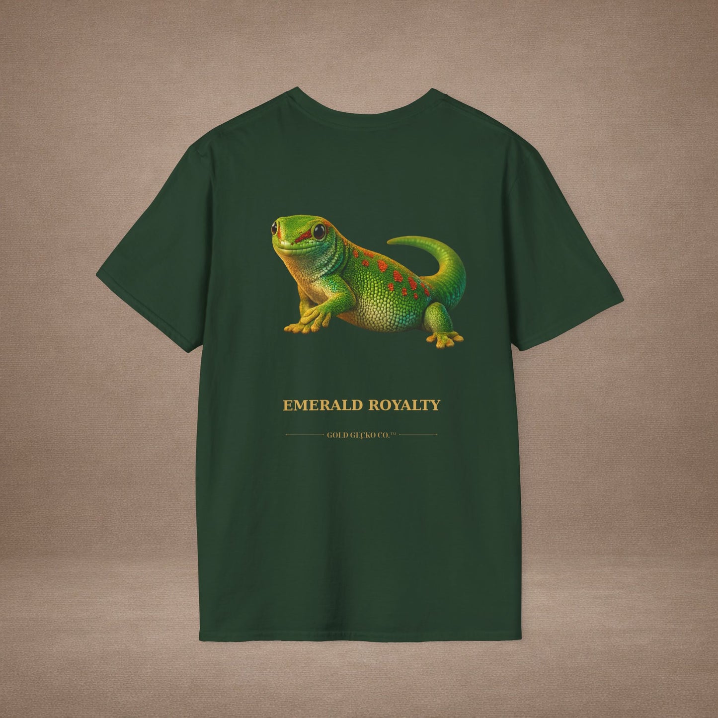 Day Gecko — Emerald Royalty — photoreal reptile portraits — the ultimate herp appreciation. Gold Gecko Co. Reptile Roll Call collection.