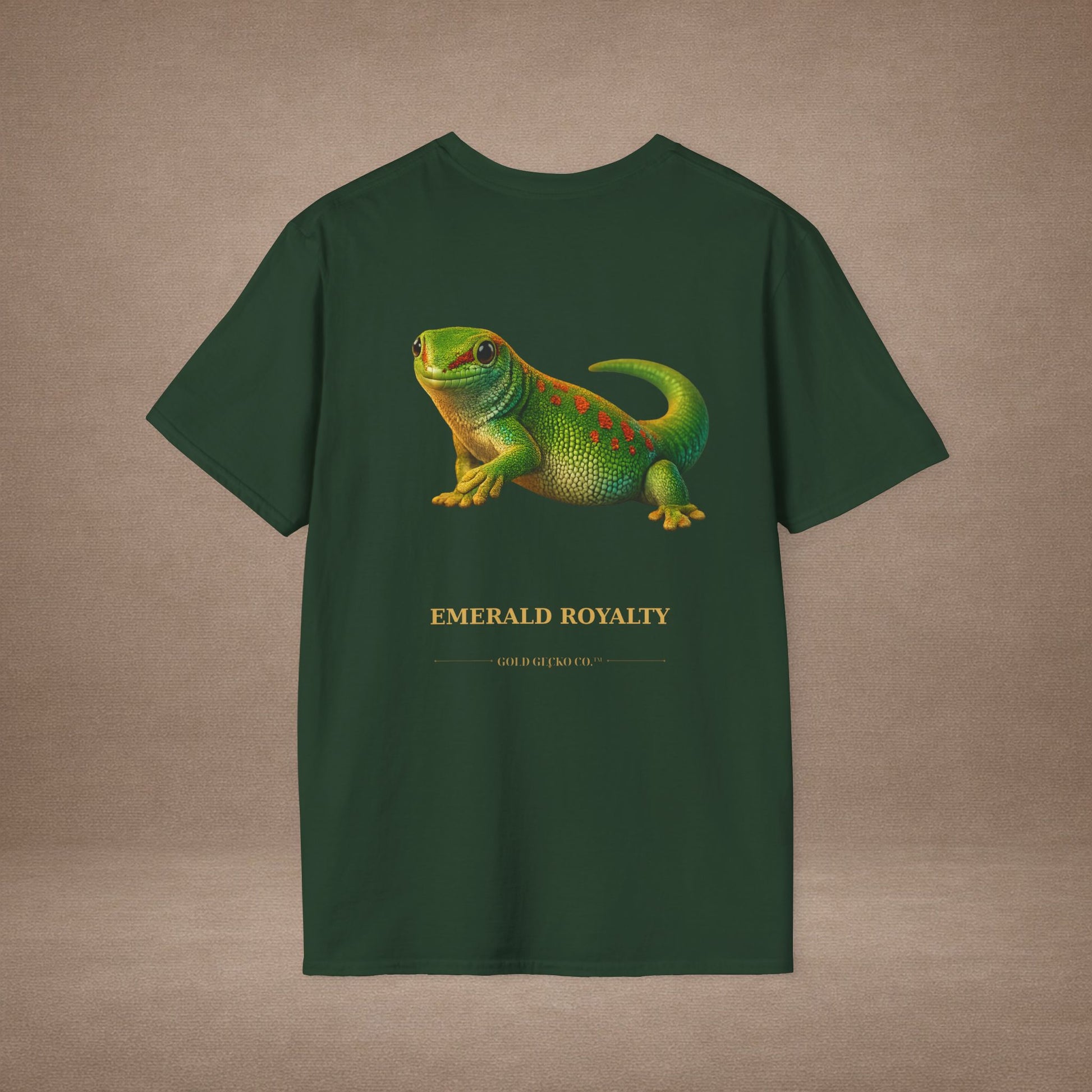 Day Gecko — Emerald Royalty — photoreal reptile portraits — the ultimate herp appreciation. Gold Gecko Co. Reptile Roll Call collection.