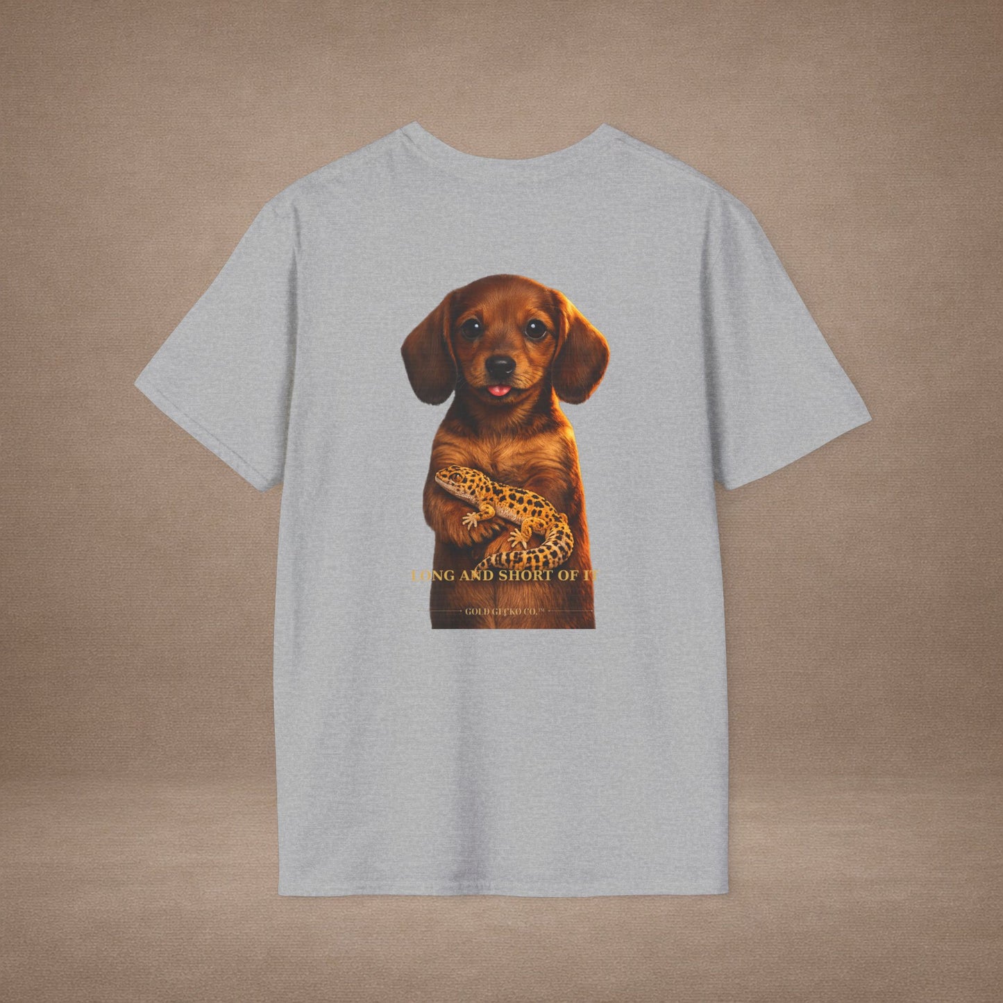 Dachshund — Long And Short Of It — cinematic photoreal portraits of beloved dog breeds paired w. Gold Gecko Co. Puppies & Geckos collection.