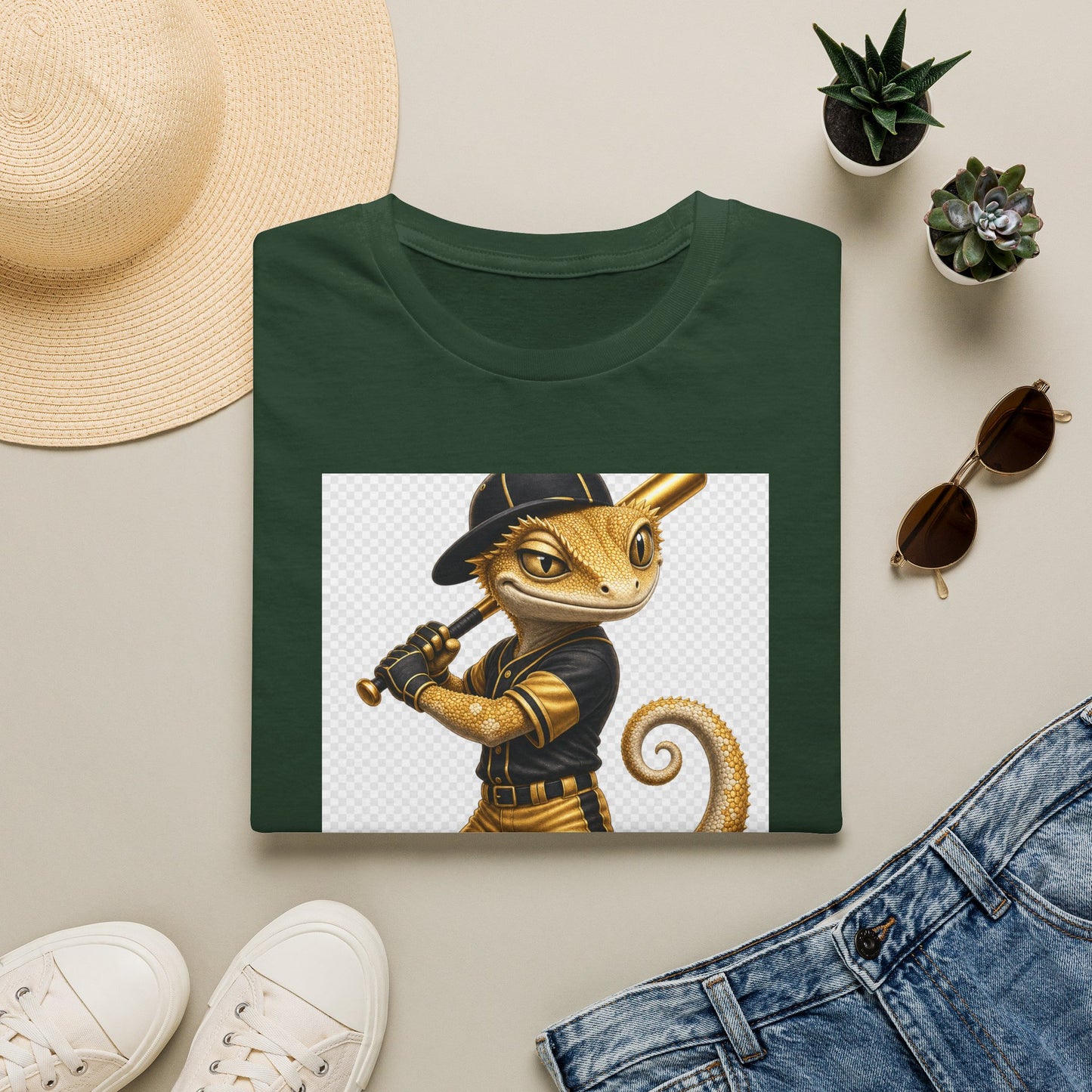 Gold Gecko Co. | Batting .1000 on Drip | Baseball Gecko Tee