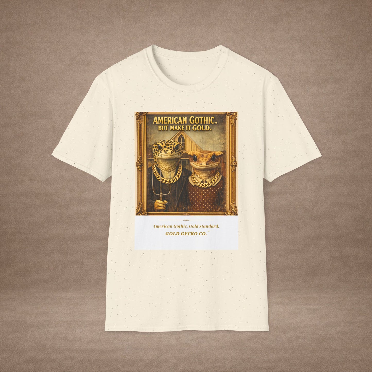 Design #col19-2 American Gothic Gecko — Fine Art Tee