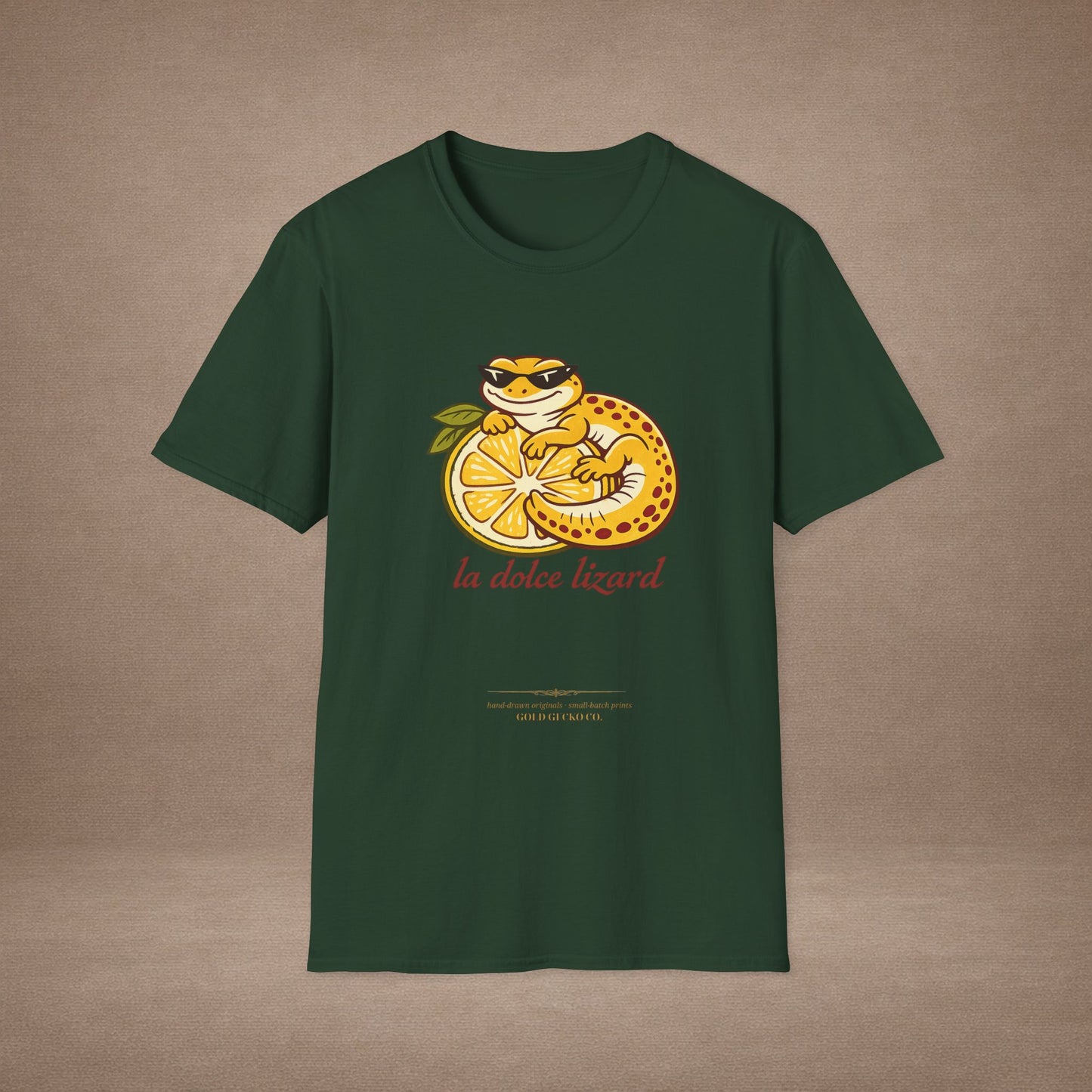 La Dolce Lizard Amalfi lemons Italian graphic t-shirt — Gold Gecko Co.