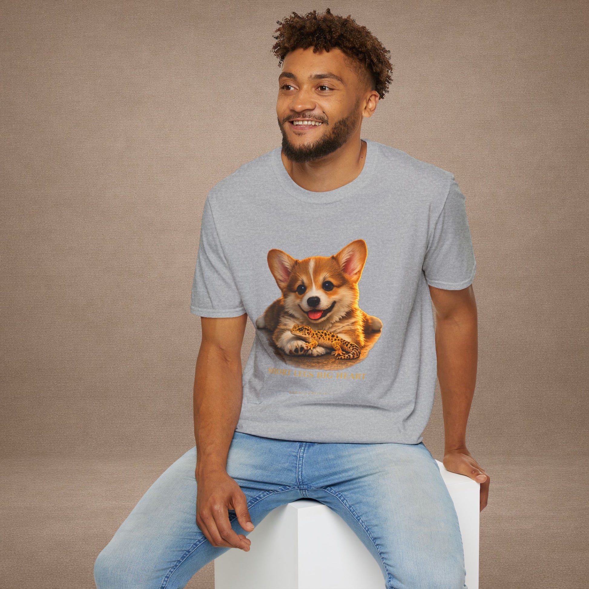Corgi — Short Legs Big Heart — cinematic photoreal portraits of beloved dog breeds paired w. Gold Gecko Co. Puppies & Geckos collection.