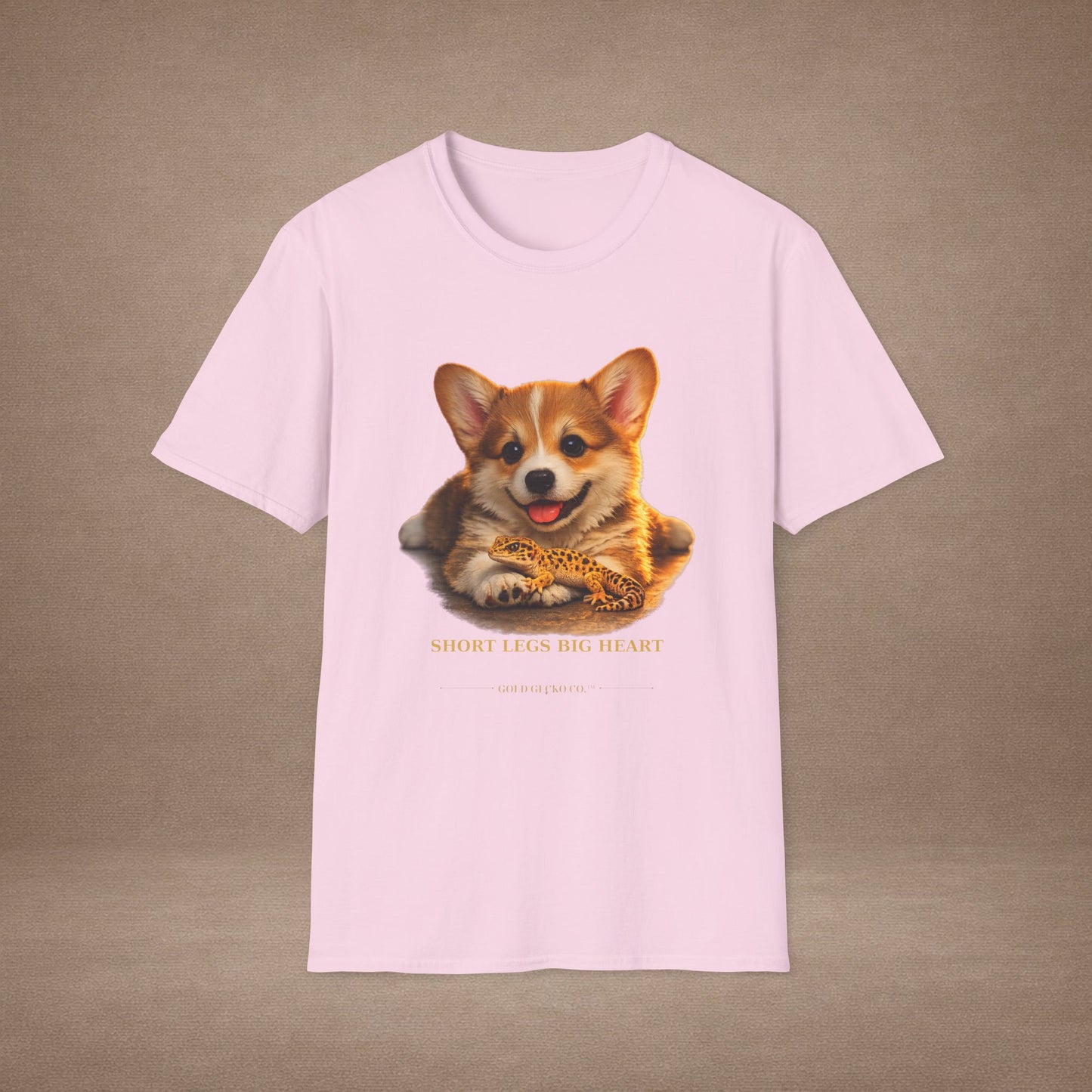 Corgi — Short Legs Big Heart — cinematic photoreal portraits of beloved dog breeds paired w. Gold Gecko Co. Puppies & Geckos collection.
