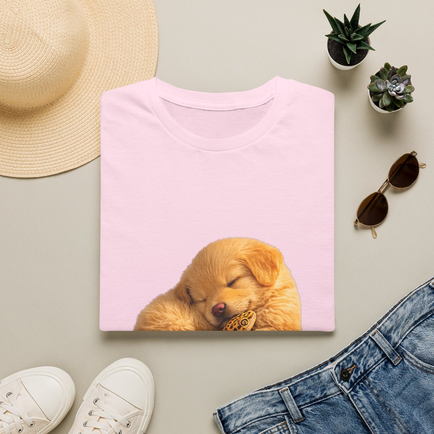 Golden Retriever — Nap Buddies — cinematic photoreal portraits of beloved dog breeds paired w. Gold Gecko Co. Puppies & Geckos collection.