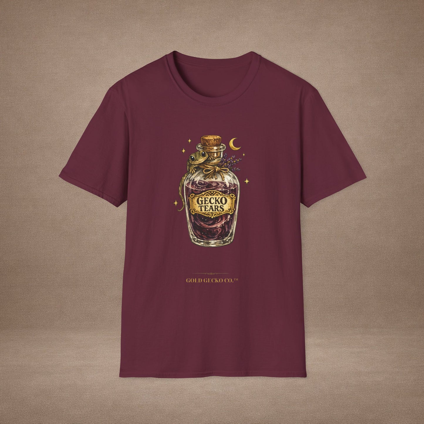 Gecko Tears apothecary witchy t-shirt · Moon Phase Coven · Gold Gecko Co.