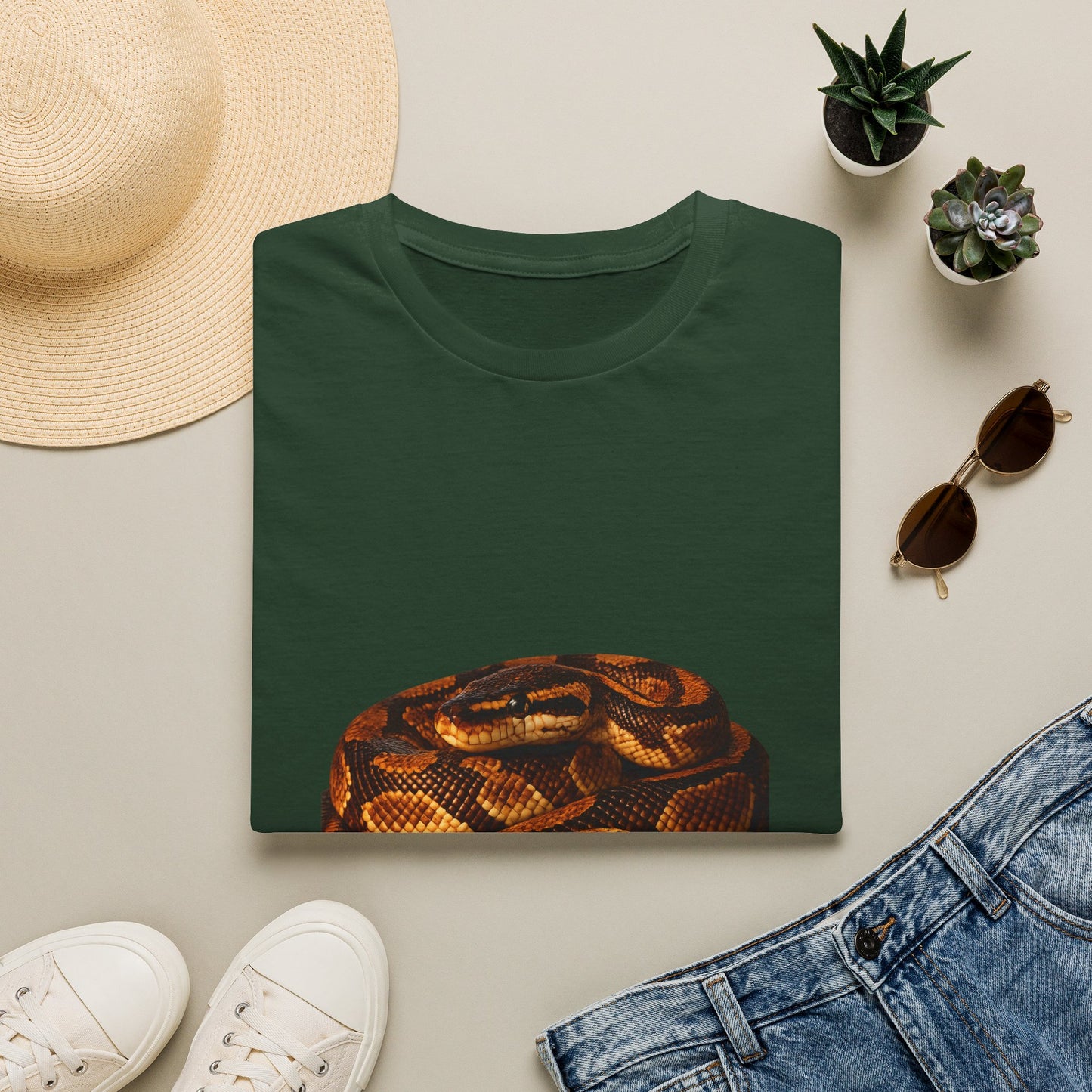 Ball Python — Coiled And Chill — photoreal reptile portraits — the ultimate herp appreciation. Gold Gecko Co. Reptile Roll Call collection.