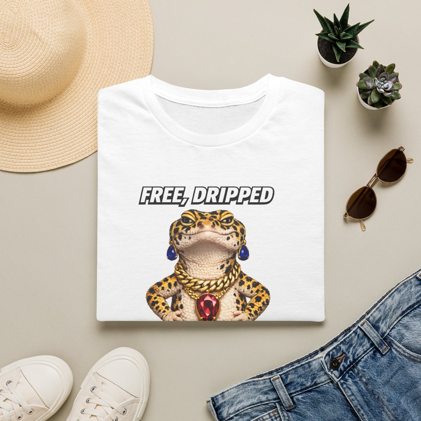DESIGN #04-1 Free, Dripped & Unbothered — 4th of July Tee