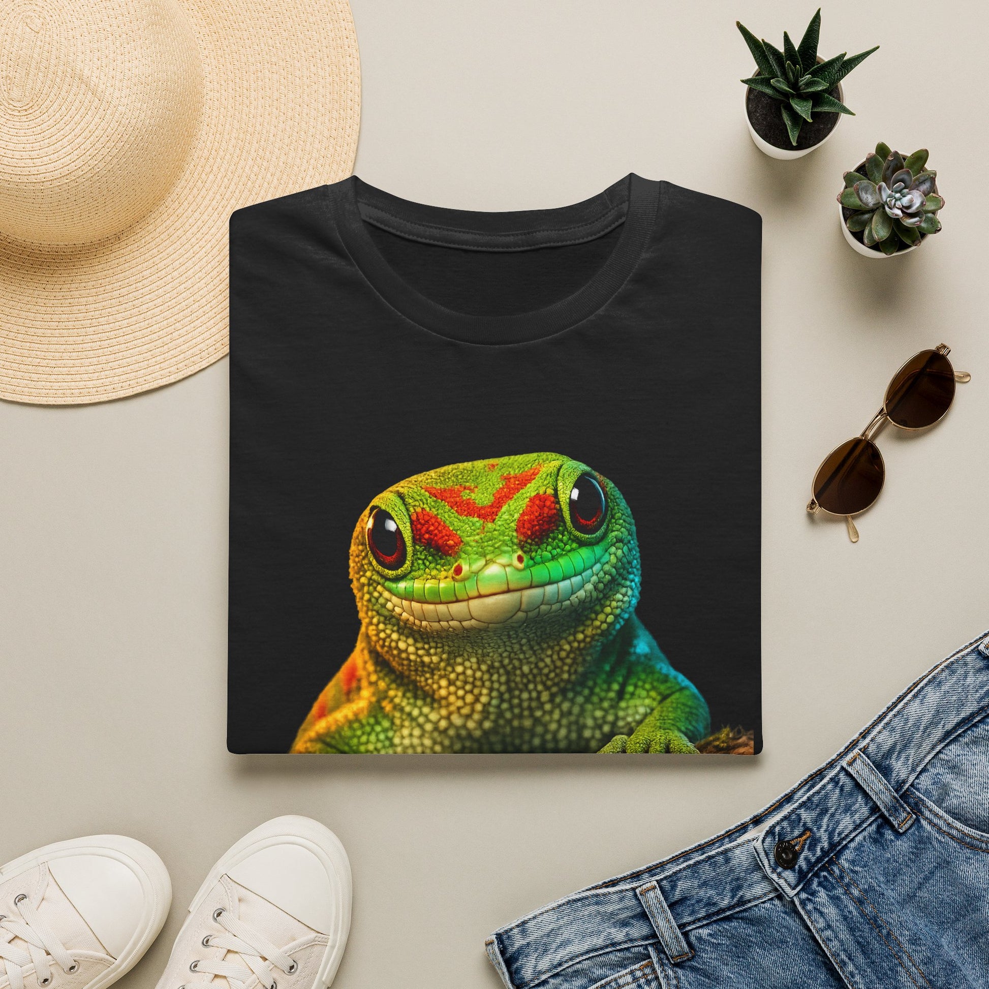 Day Gecko — Emerald Royalty — photoreal reptile portraits — the ultimate herp appreciation. Gold Gecko Co. Reptile Roll Call collection.