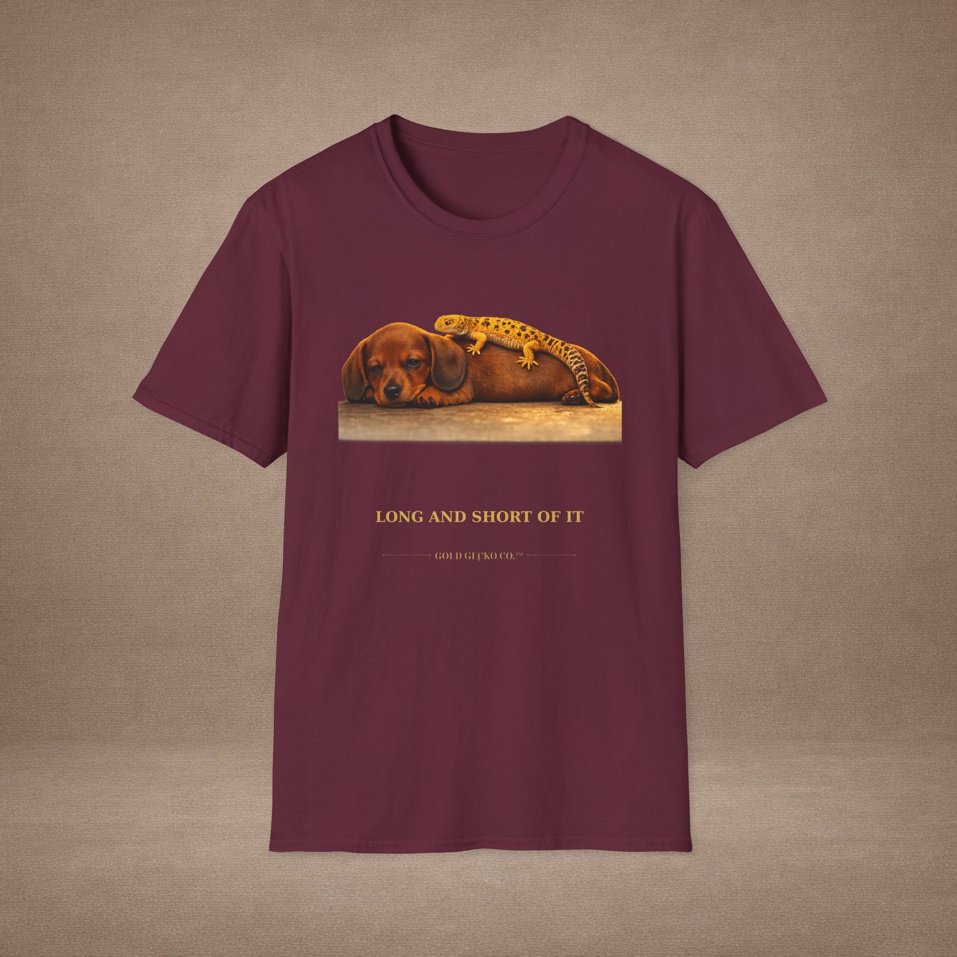 Dachshund — Long And Short Of It — cinematic photoreal portraits of beloved dog breeds paired w. Gold Gecko Co. Puppies & Geckos collection.