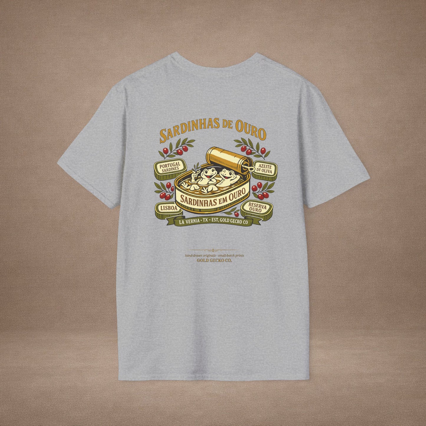 Sardinhas de Ouro Portuguese fish market graphic t-shirt — Gold Gecko Co.