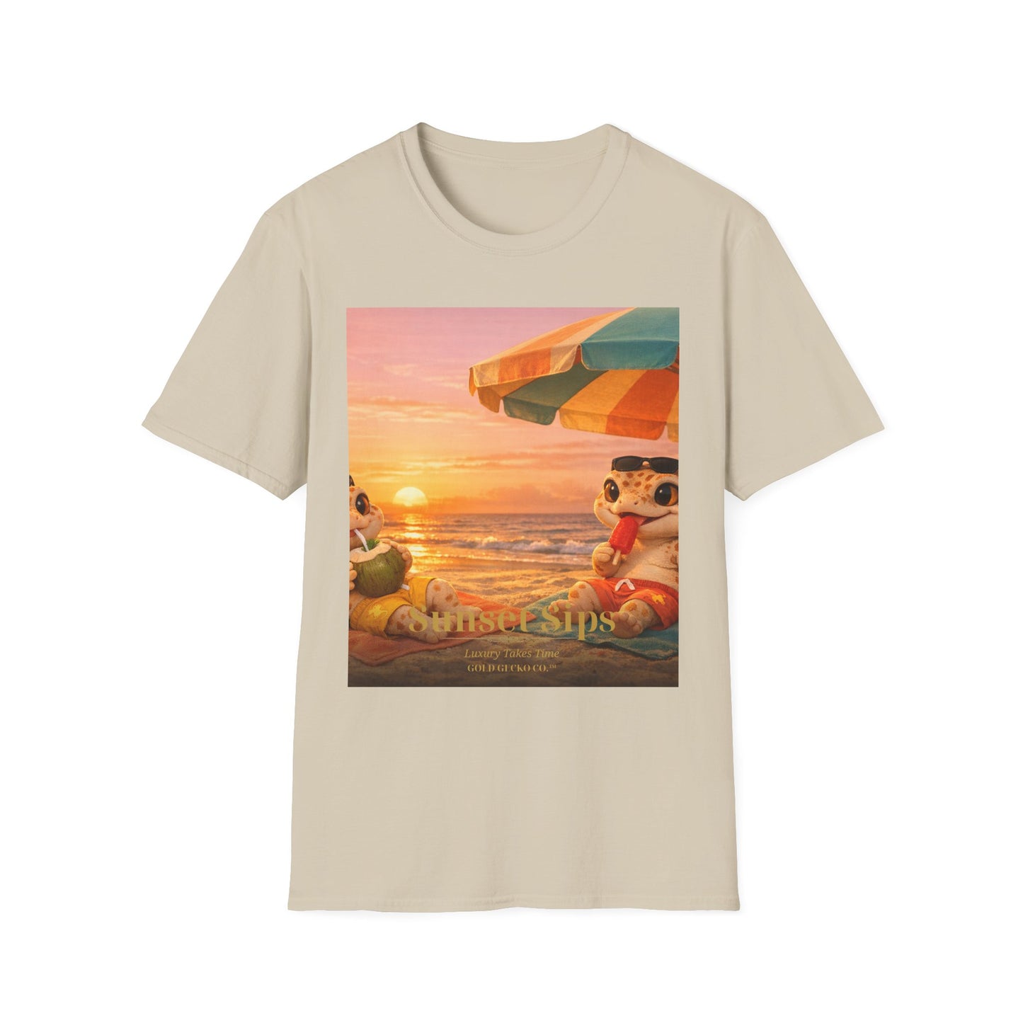 Col1404-04-V2-TS-Gildan64000-SunsetSips-Realistic-GoldGeckoCo