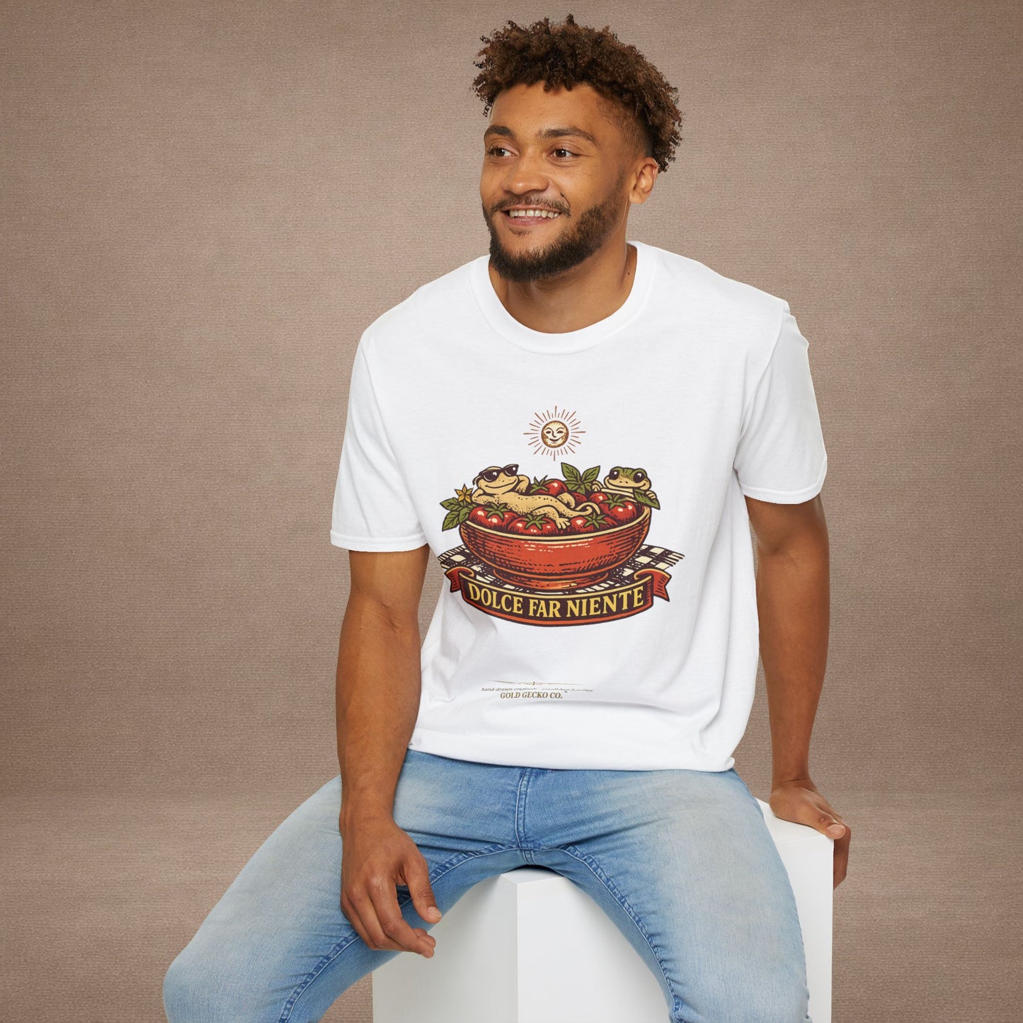 Pomodoro Dolce Italian tomato & basil graphic t-shirt — Gold Gecko Co.