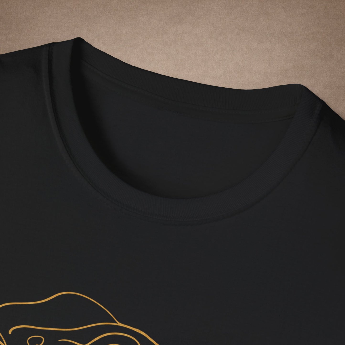 Amber Bearded Dragon single-line art with amber gold gem eye — Gold Gecko Co. Line & Gold collection (Dark)