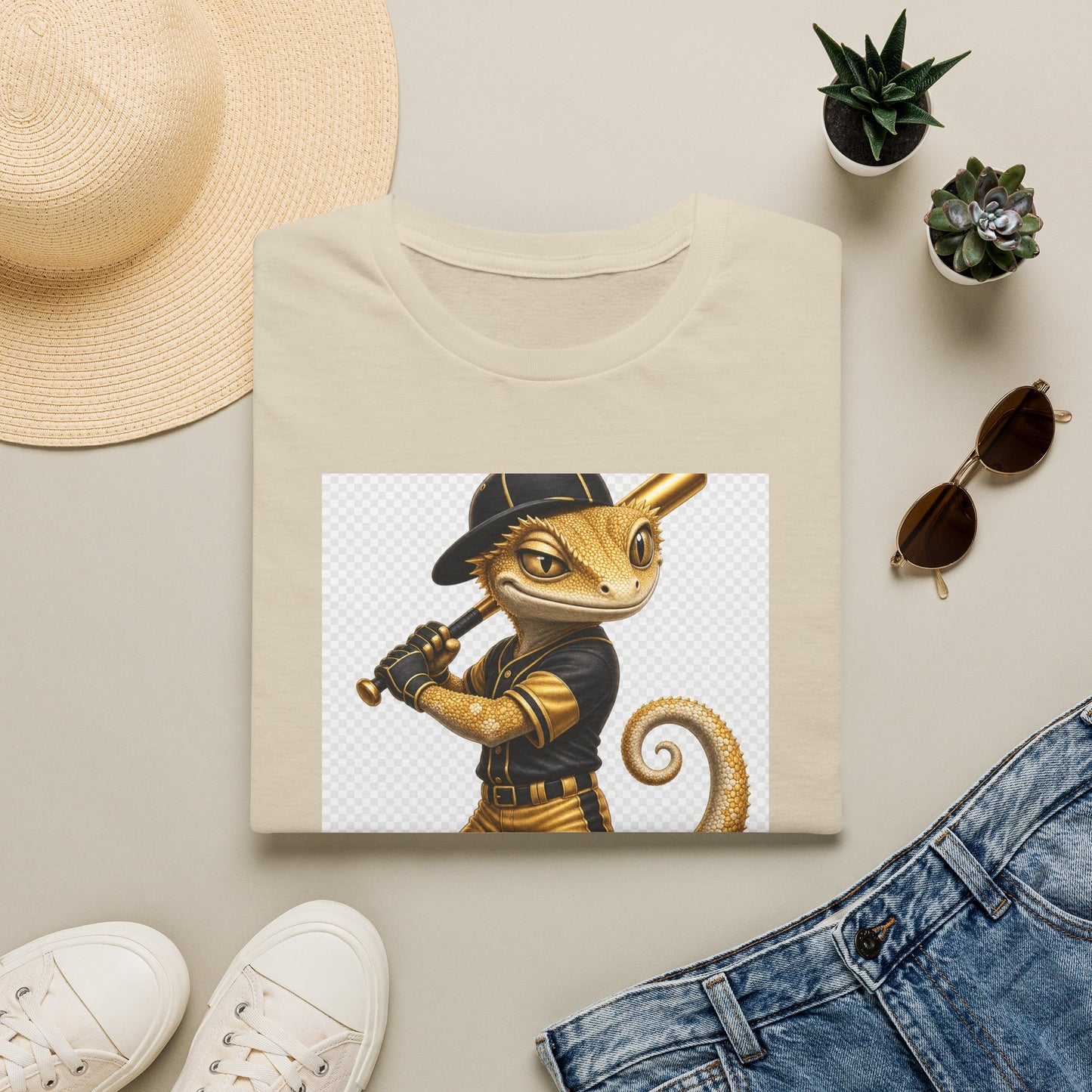 Gold Gecko Co. | Batting .1000 on Drip | Baseball Gecko Tee