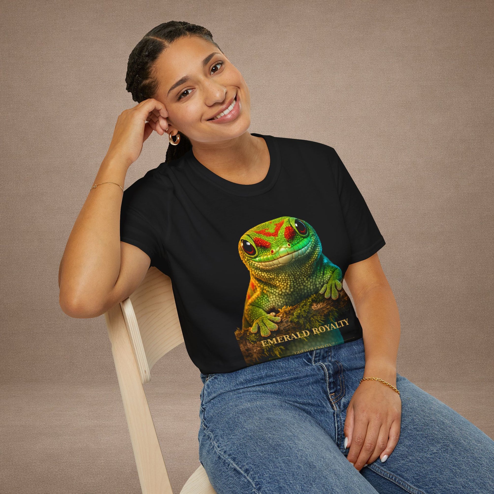 Day Gecko — Emerald Royalty — photoreal reptile portraits — the ultimate herp appreciation. Gold Gecko Co. Reptile Roll Call collection.