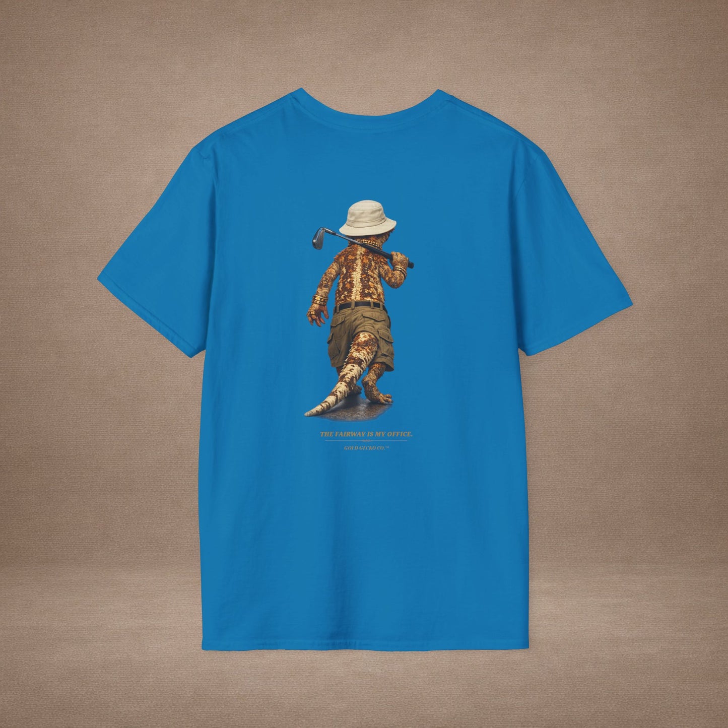 DESIGN #03-2-1 - Golf Dad (Crested - Golf Hat, Tan Shorts, Club, Grass)