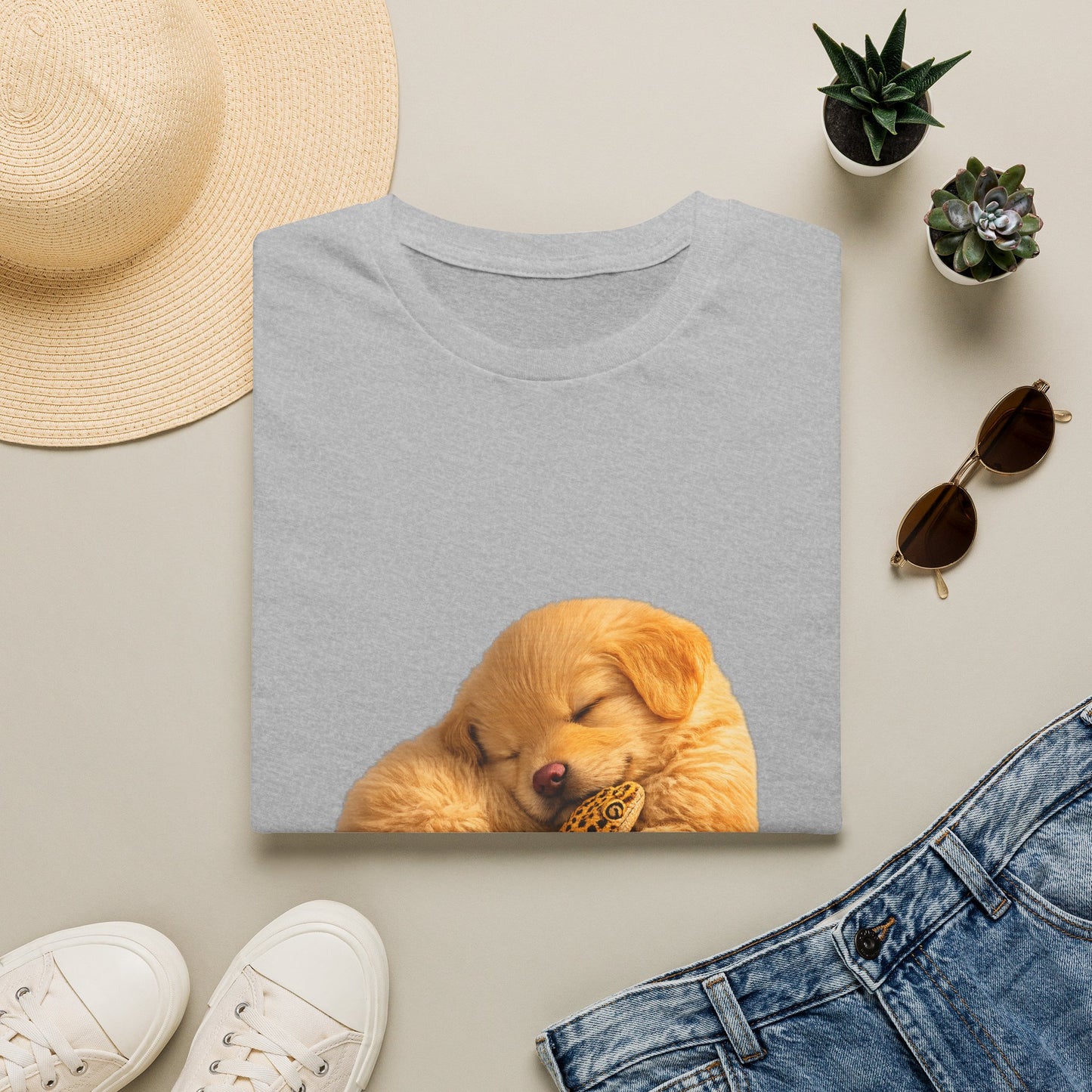Golden Retriever — Nap Buddies — cinematic photoreal portraits of beloved dog breeds paired w. Gold Gecko Co. Puppies & Geckos collection.