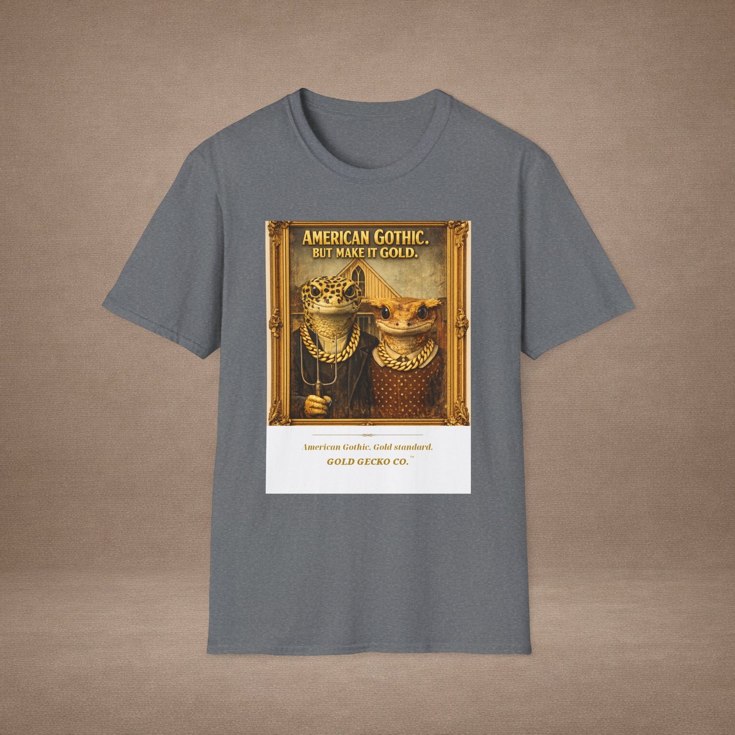 Design #col19-2 American Gothic Gecko — Fine Art Tee